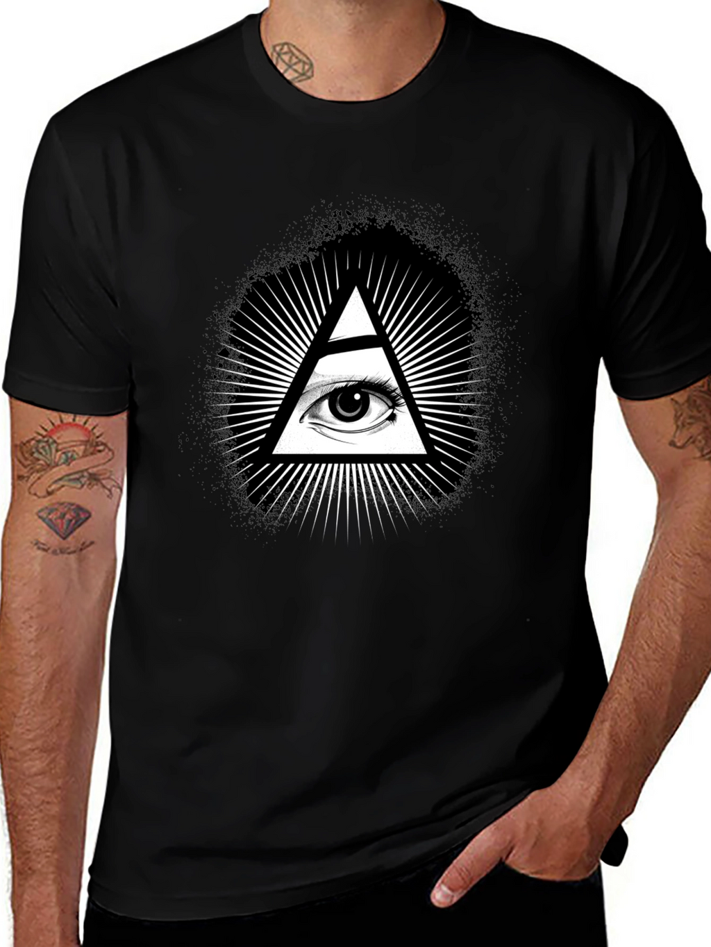 Illuminati Eye Black Graphic T-Shirt