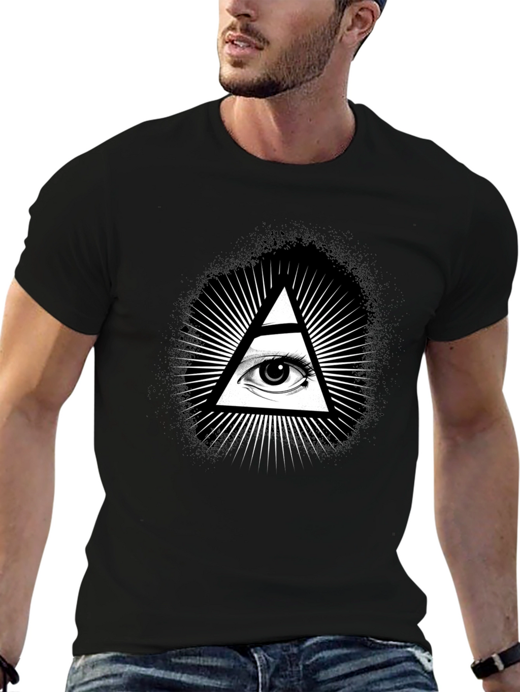 Illuminati Eye Black Graphic T-Shirt
