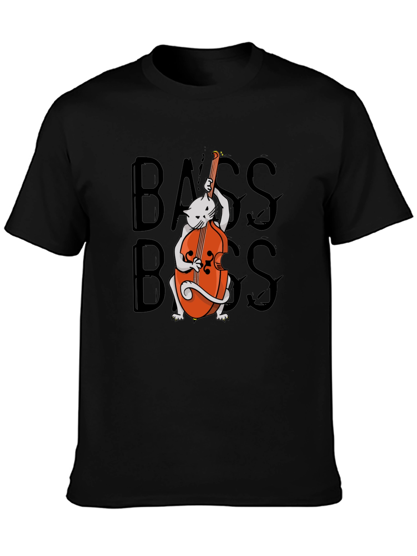 Cat Playing Bass T-Shirt - Cool Musician Tee