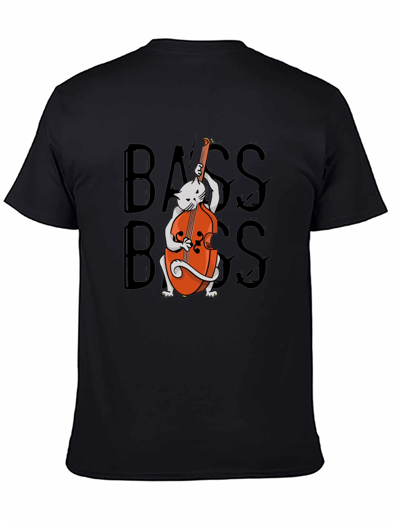 Cat Playing Bass T-Shirt - Cool Musician Tee