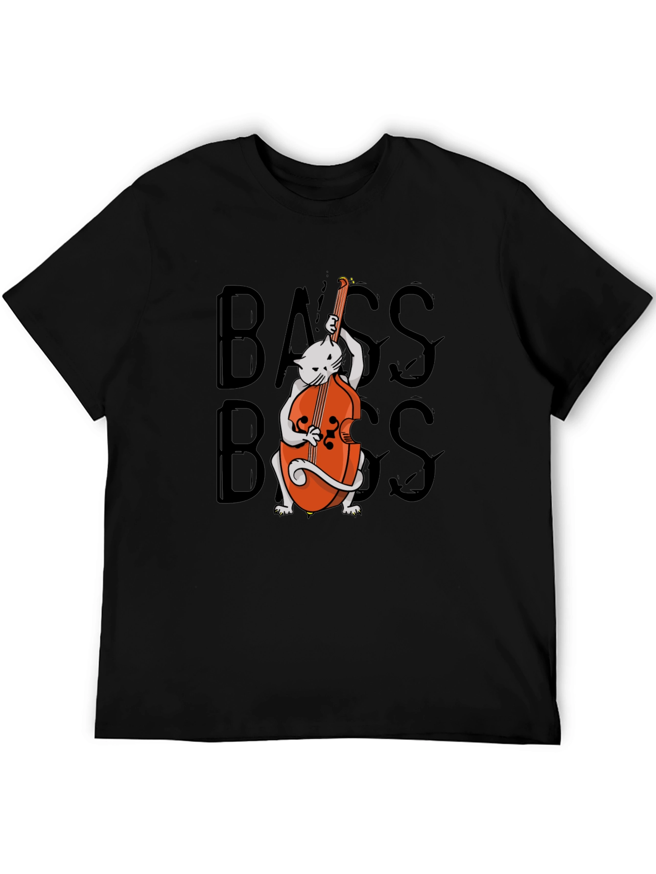 Cat Playing Bass T-Shirt - Cool Musician Tee