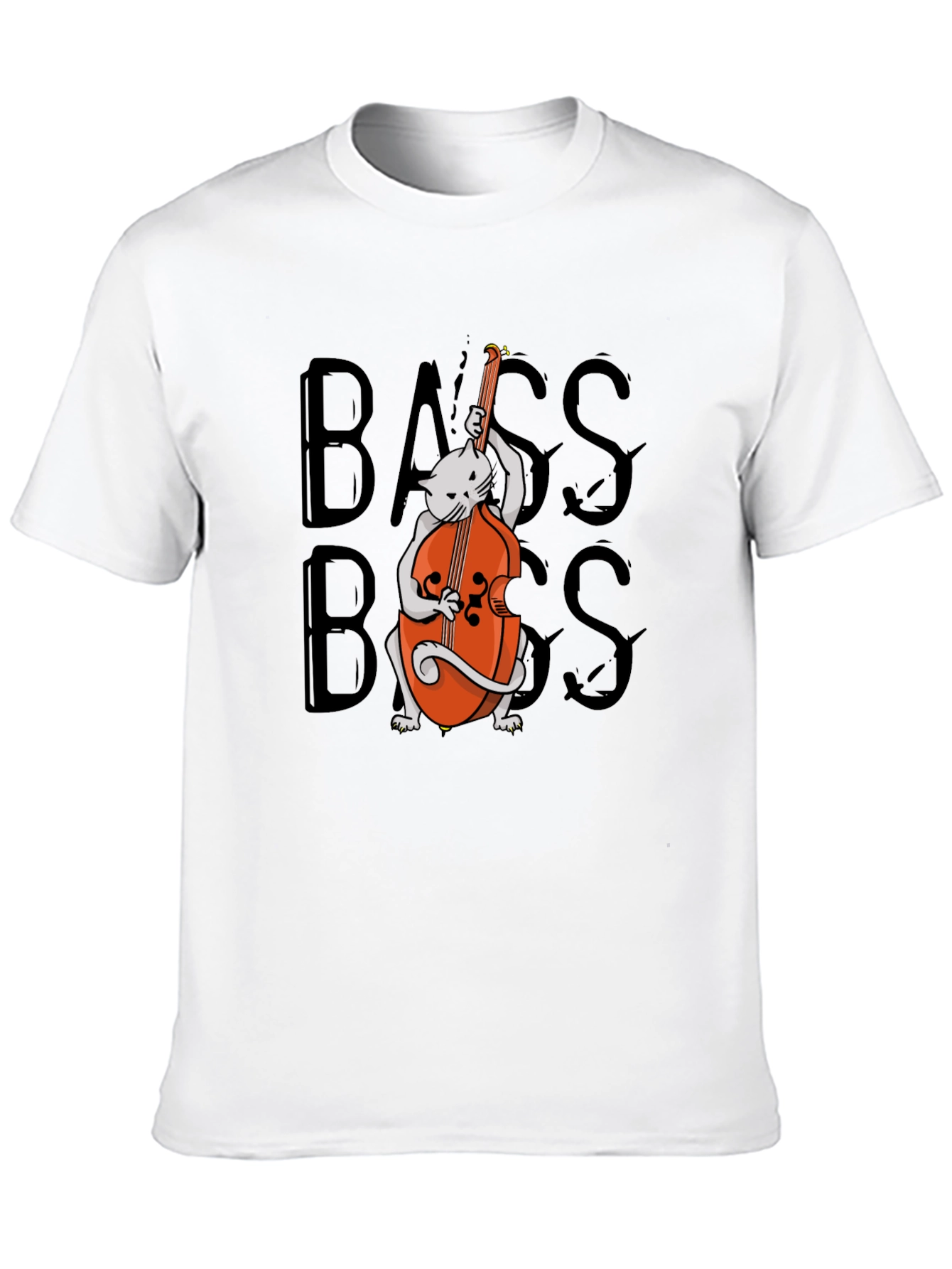 Cat Playing Bass T-Shirt - Cool Musician Tee