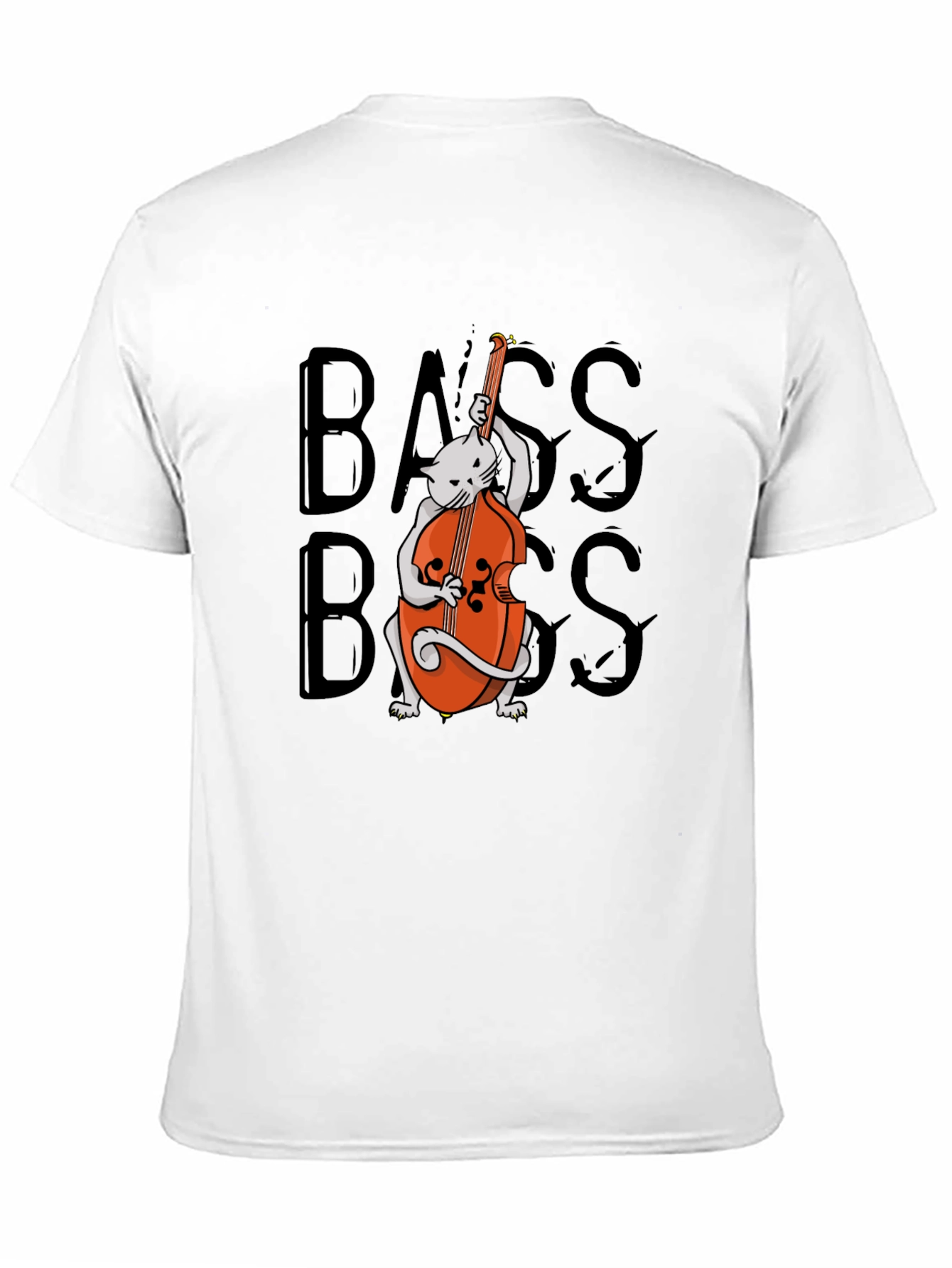 Cat Playing Bass T-Shirt - Cool Musician Tee