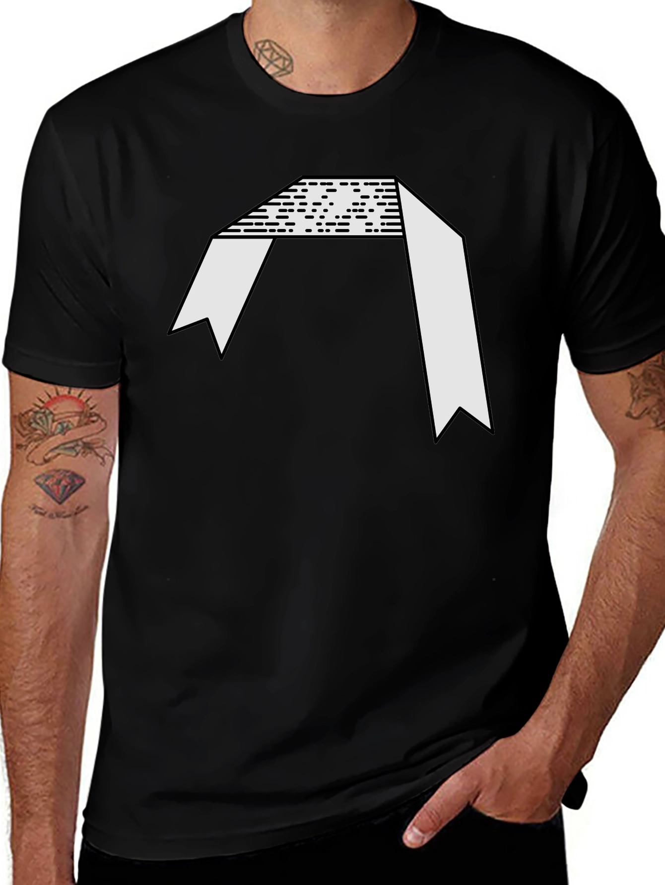 Abstract Graphic Black Tee