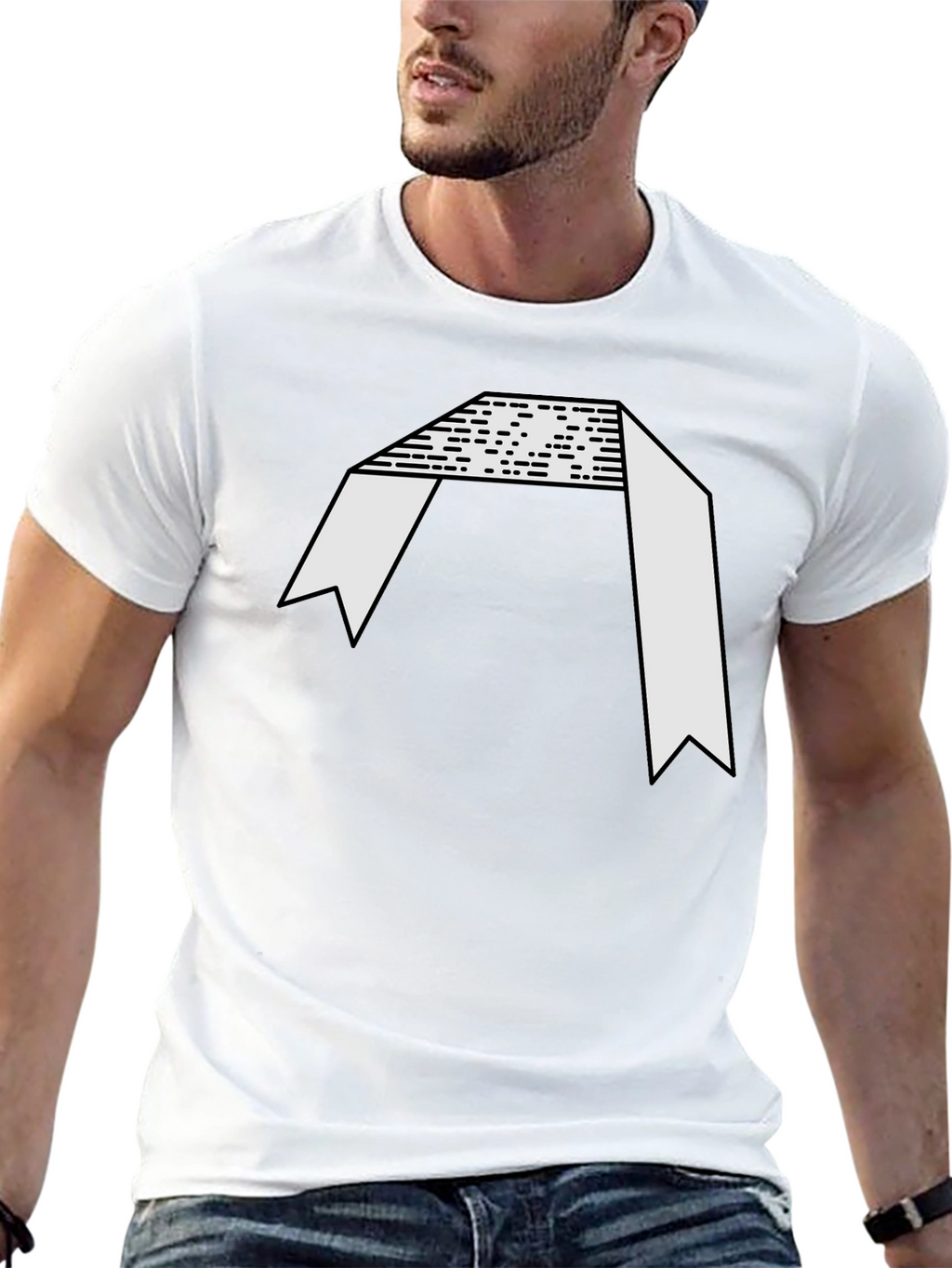 Abstract Graphic Black Tee