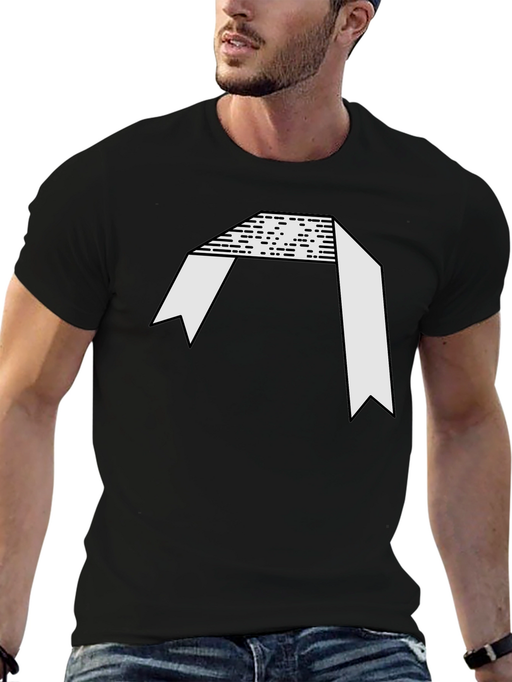 Abstract Graphic Black Tee