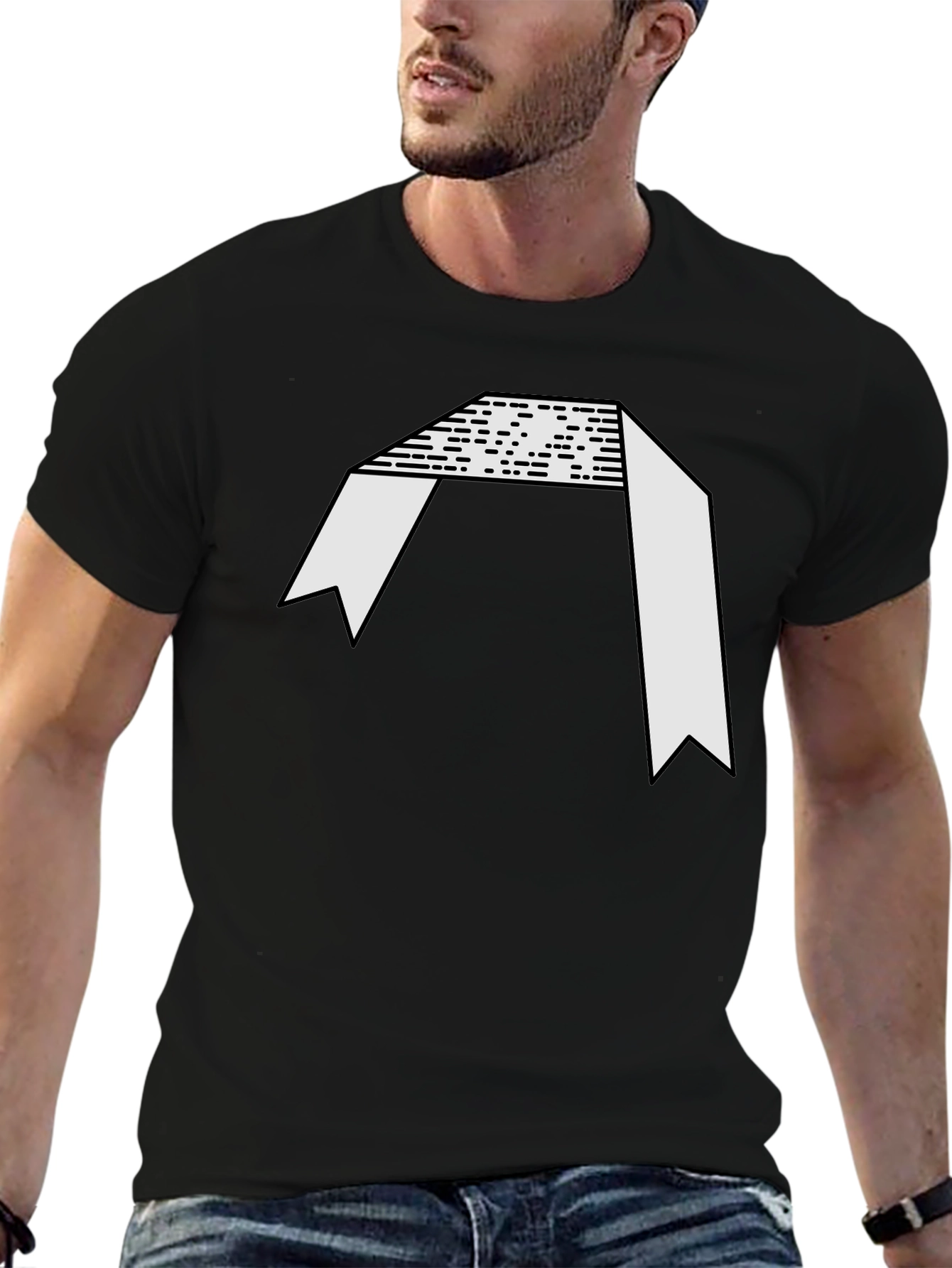Abstract Graphic Black Tee