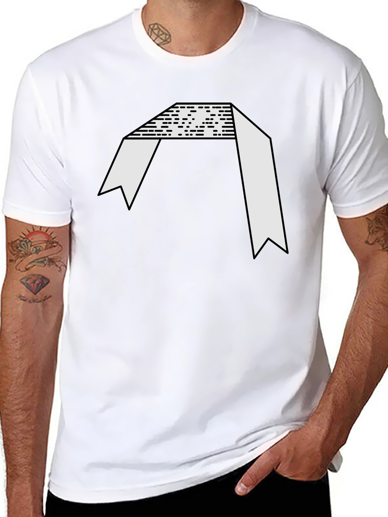 Abstract Graphic Black Tee