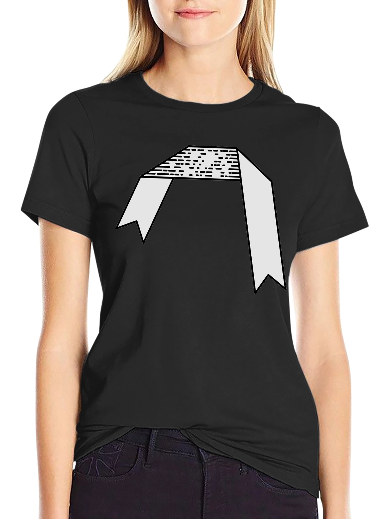 Abstract Graphic Black Tee