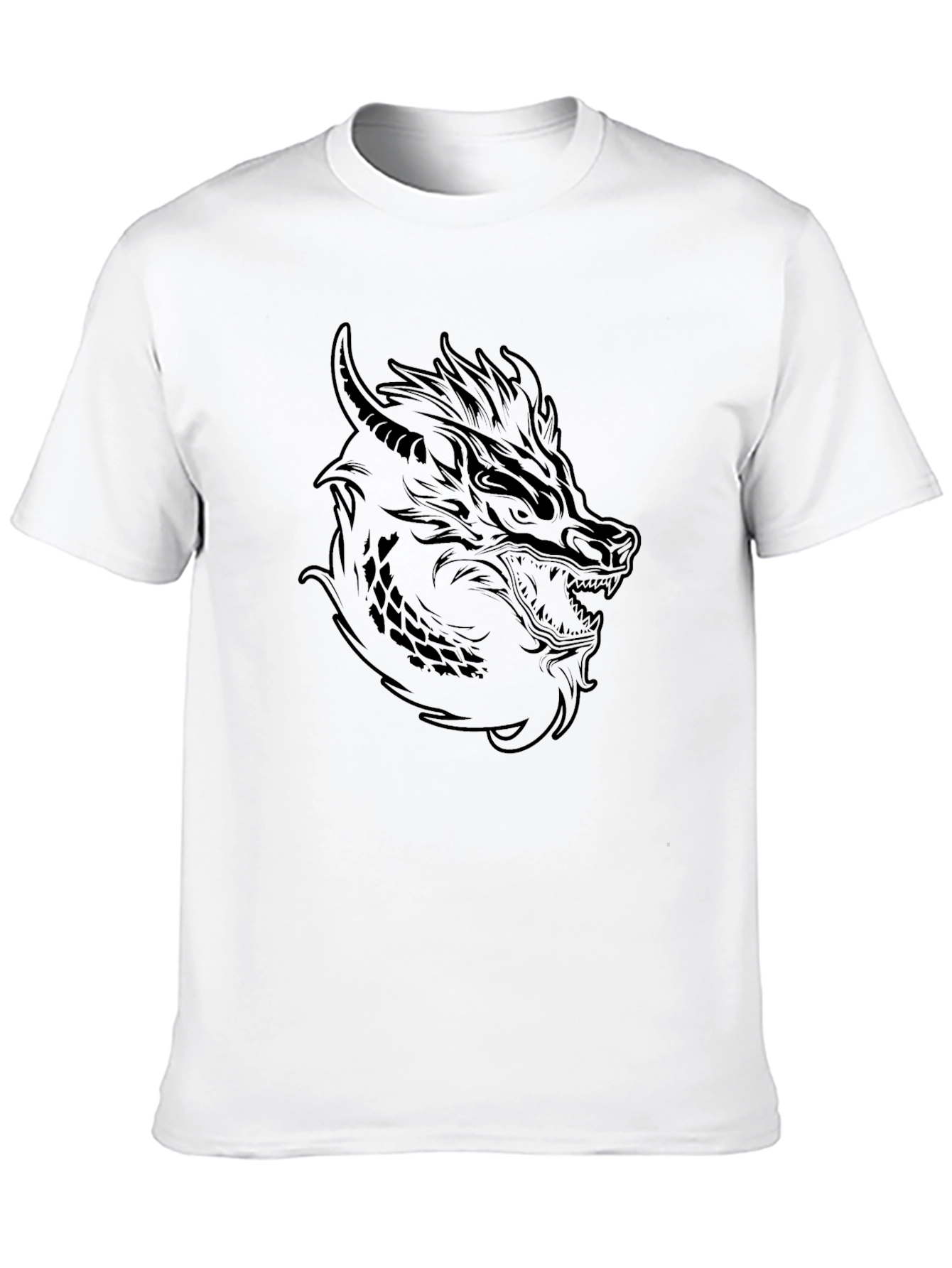 Dragon Head Graphic Tee - Mens Black T-Shirt
