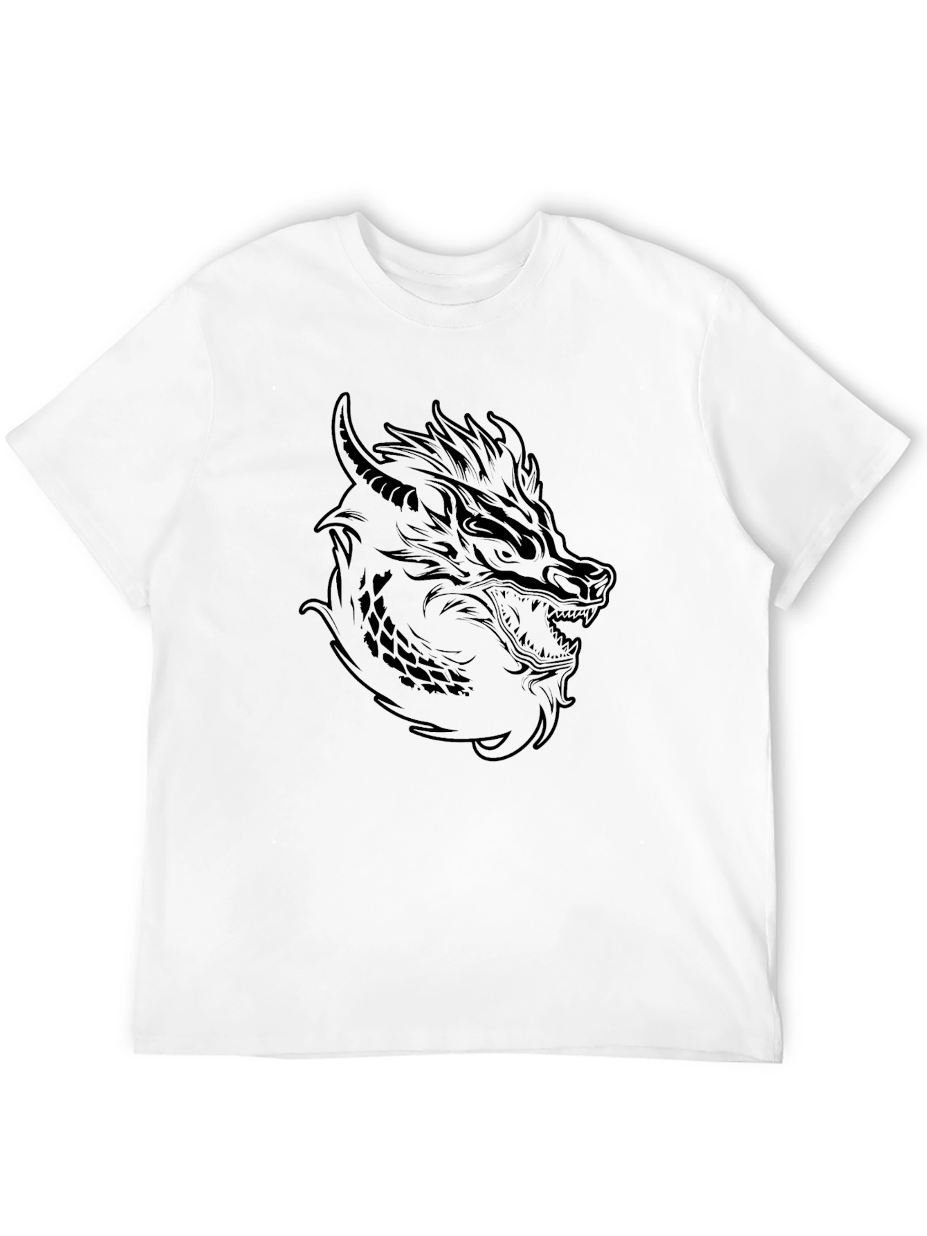 Dragon Head Graphic Tee - Mens Black T-Shirt