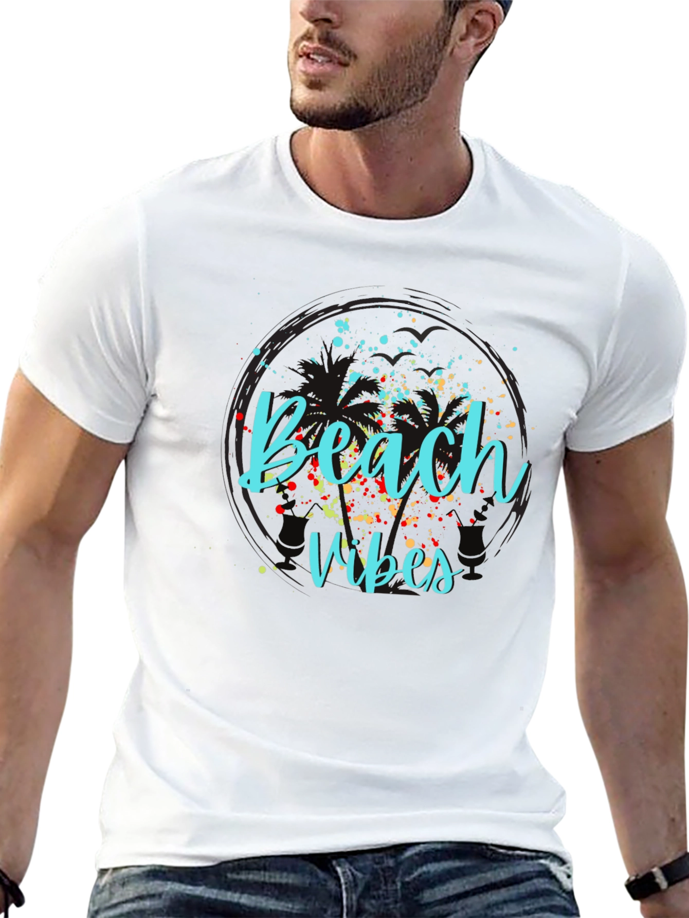 Beach Vibes Graphic Tee - Black