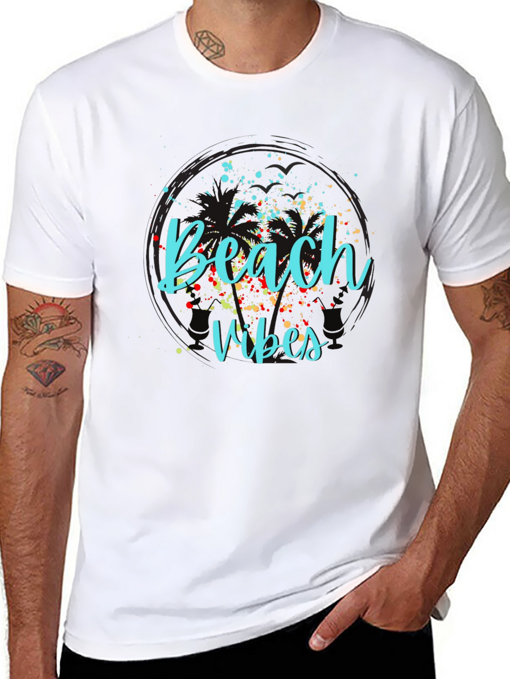 Beach Vibes Graphic Tee - Black