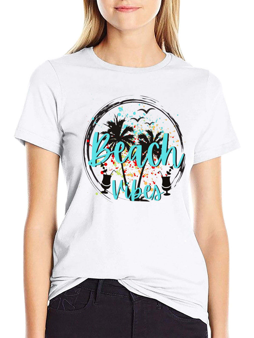 Beach Vibes Graphic Tee - Black