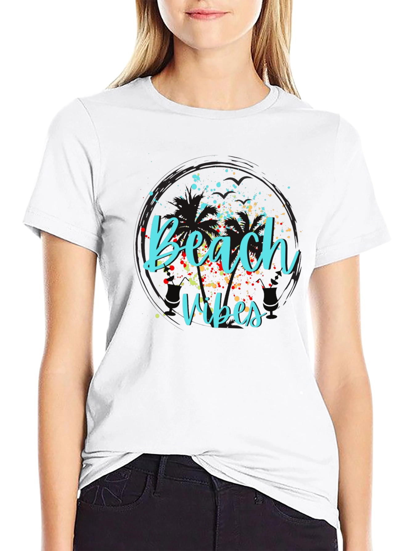 Beach Vibes Graphic Tee - Black