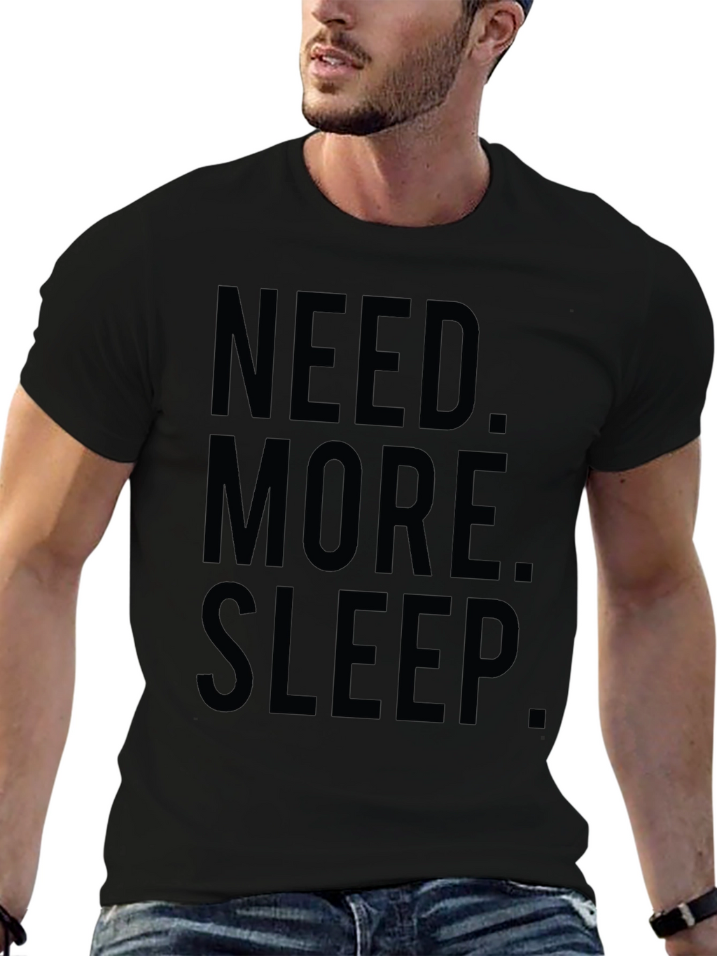 Need More Sleep Black Graphic Tee