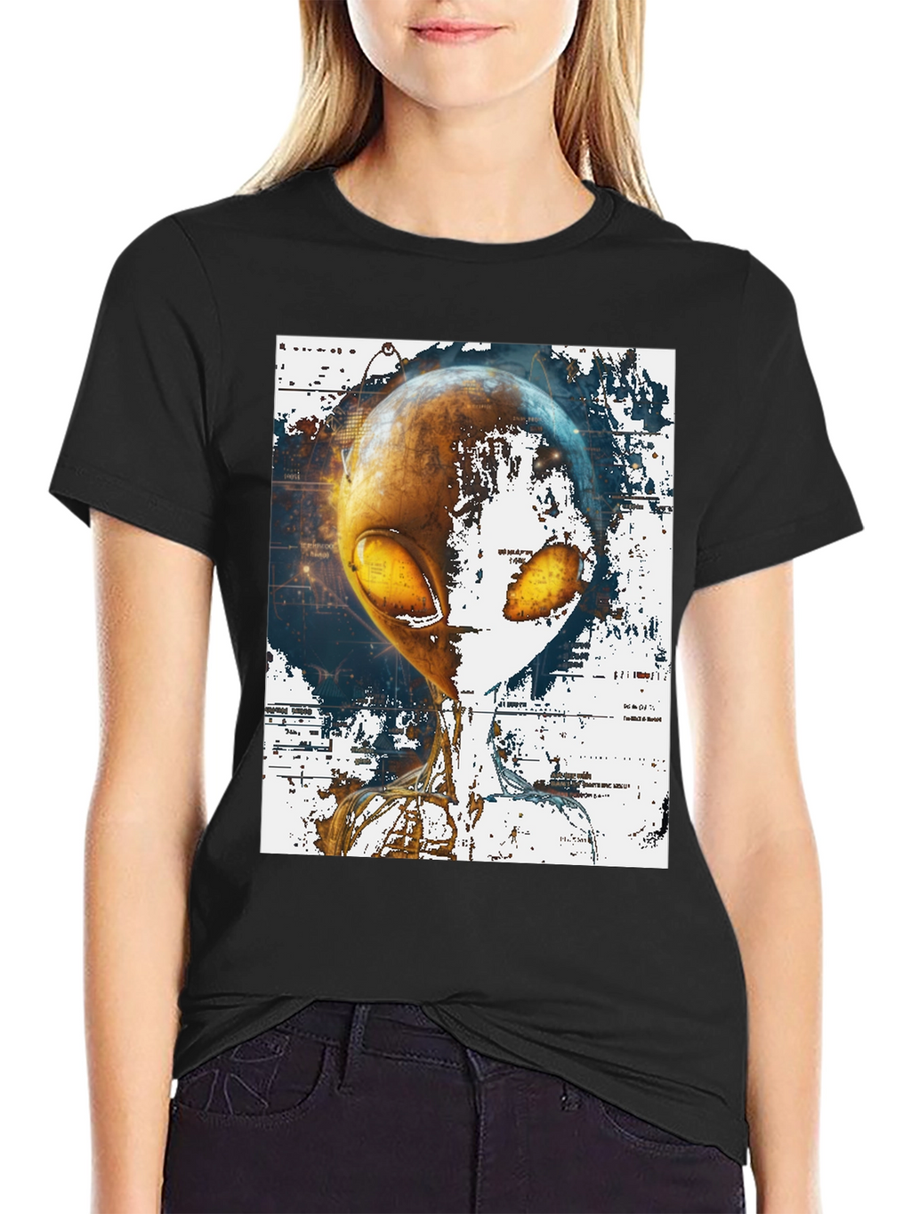 Alien Graphic Print T-Shirt - Sci-Fi Streetwear