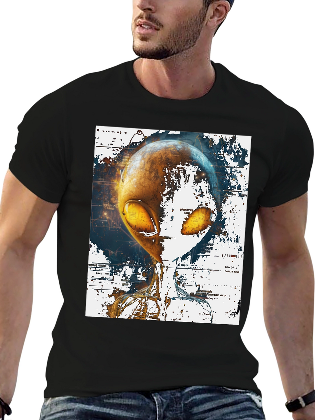 Alien Graphic Print T-Shirt - Sci-Fi Streetwear