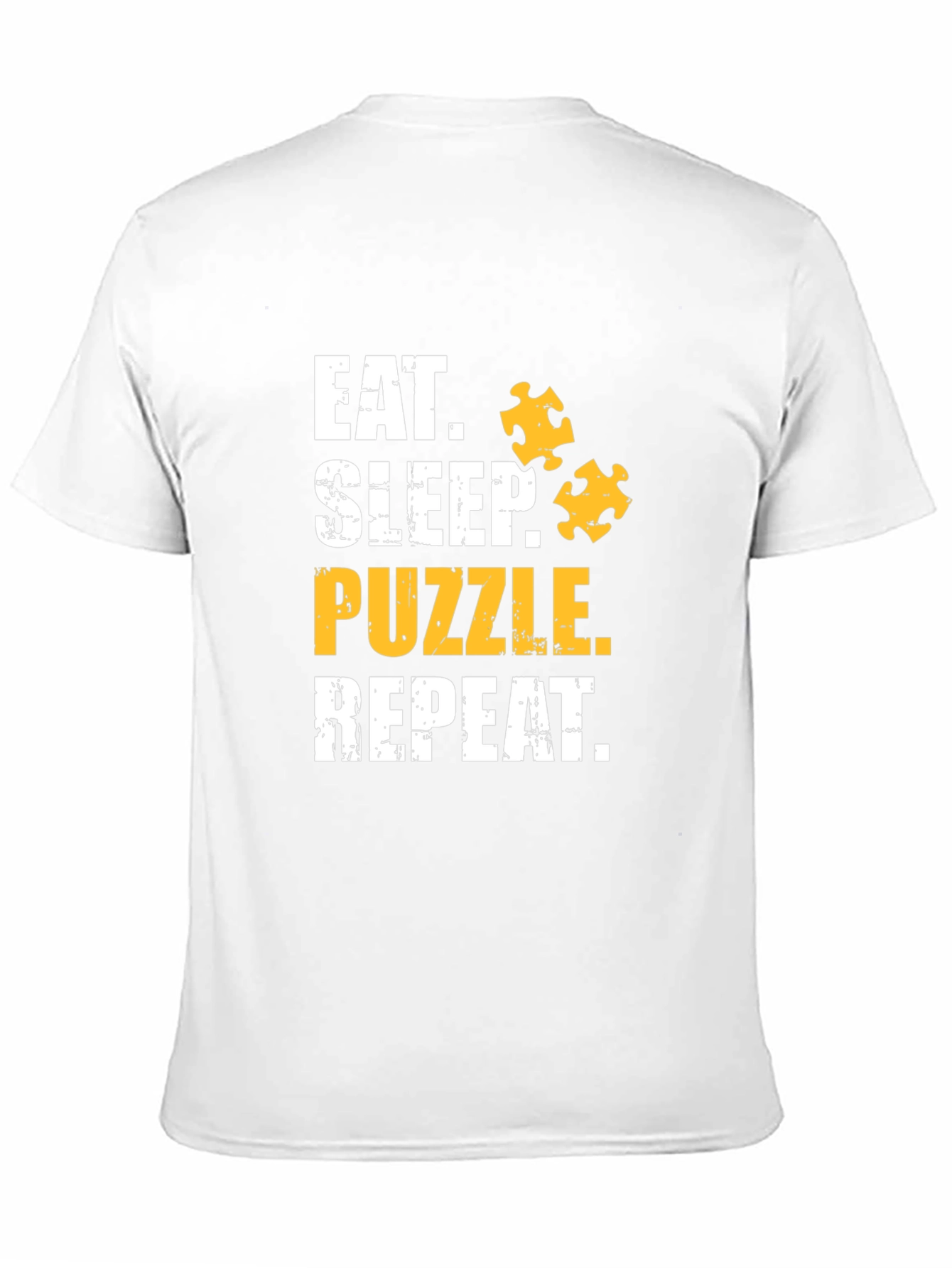 Eat Sleep Puzzle Repeat T-Shirt Black Cotton Graphic Tee