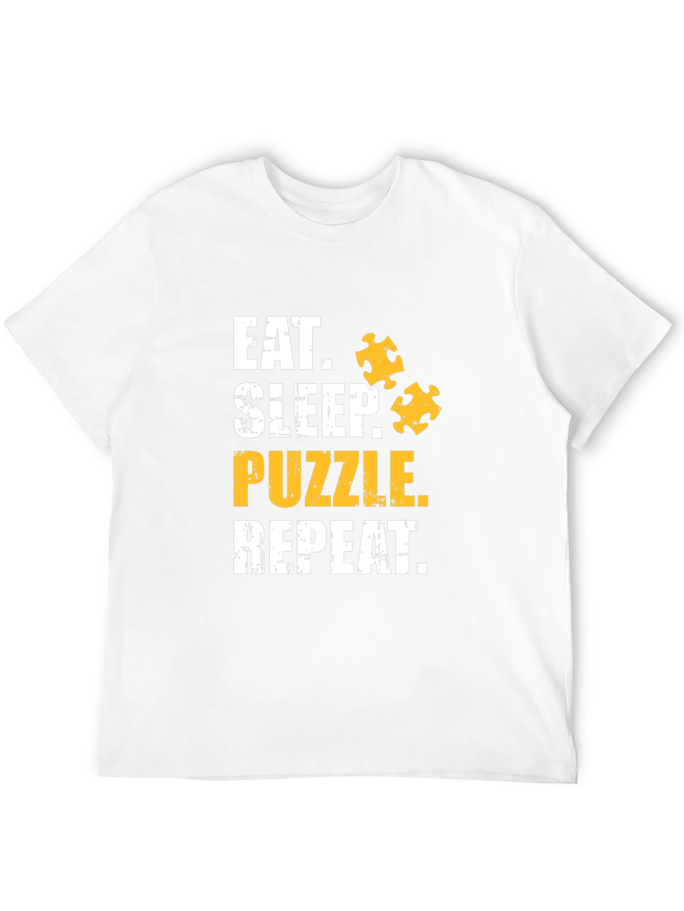 Eat Sleep Puzzle Repeat T-Shirt Black Cotton Graphic Tee