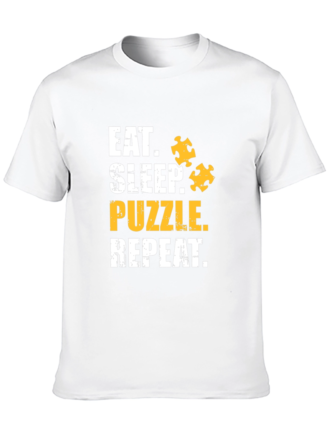 Eat Sleep Puzzle Repeat T-Shirt Black Cotton Graphic Tee