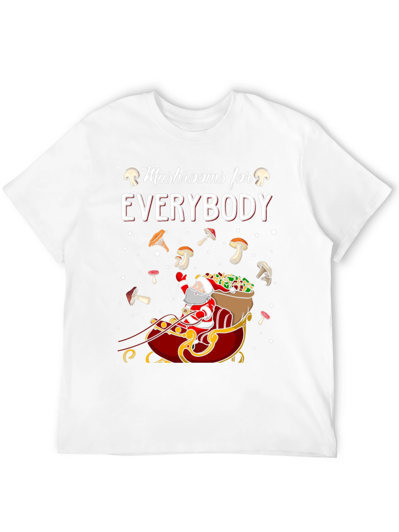 Mushroom Lovers Santa Sleigh Graphic Tee