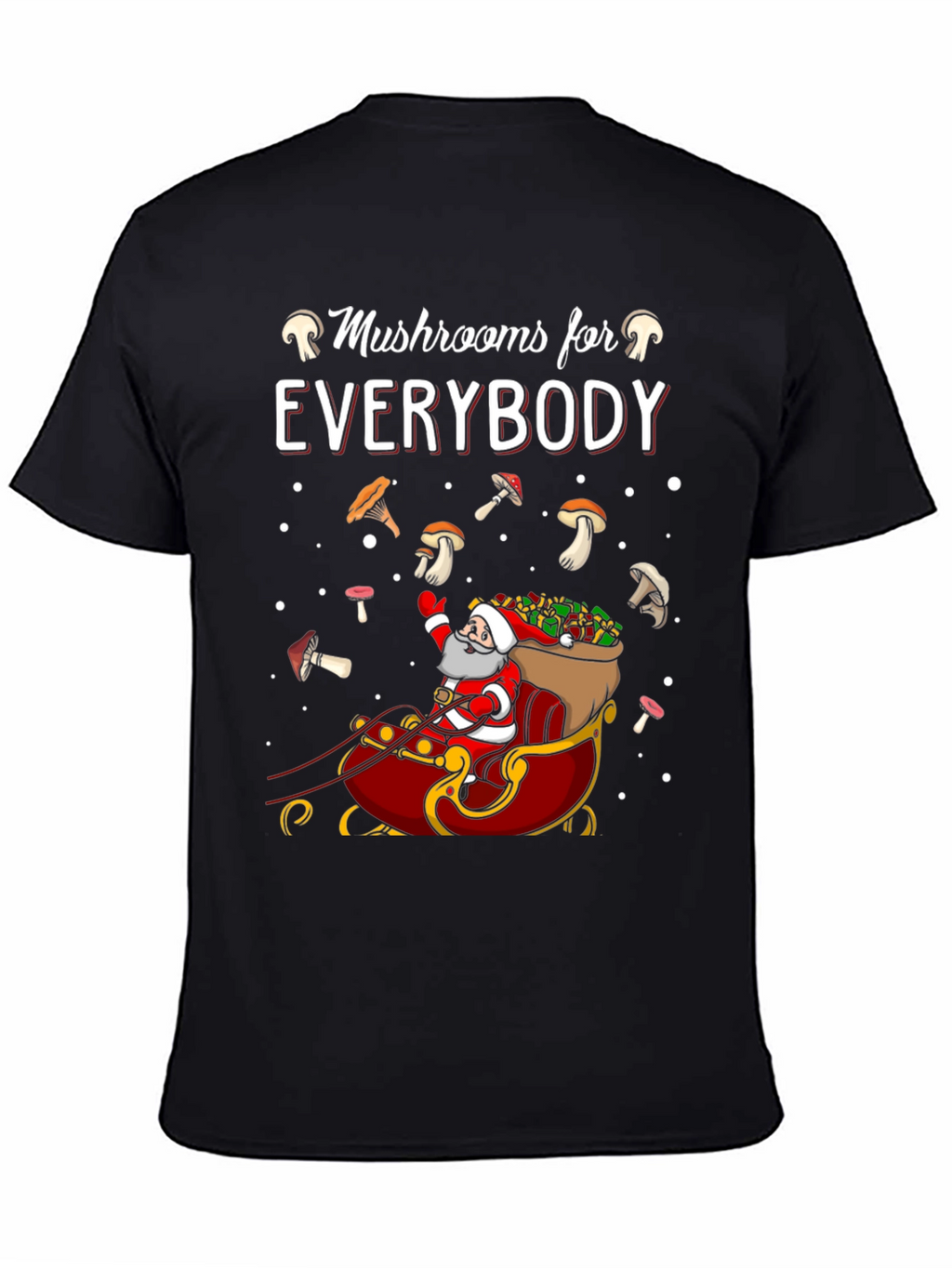 Mushroom Lovers Santa Sleigh Graphic Tee