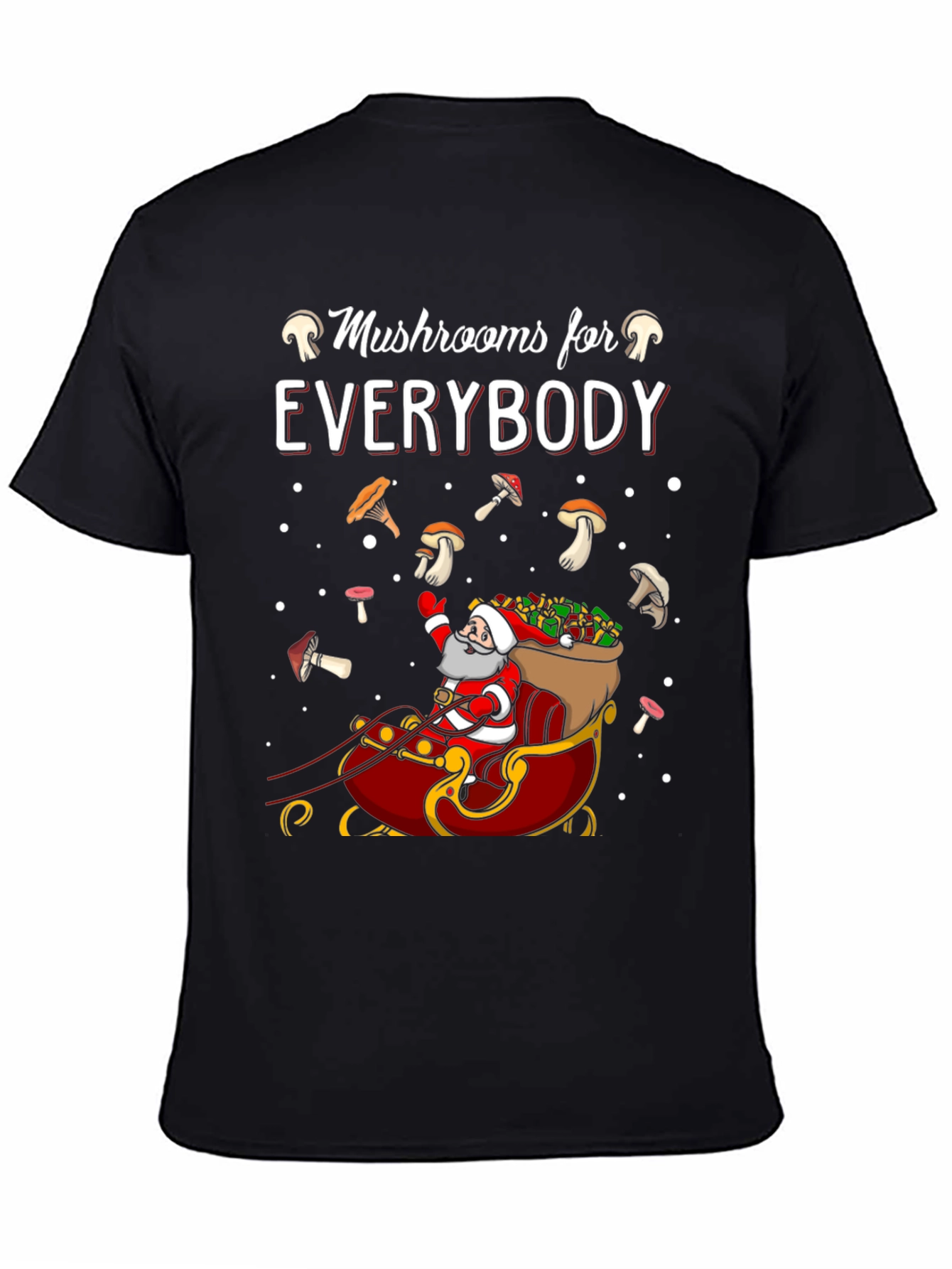 Mushroom Lovers Santa Sleigh Graphic Tee