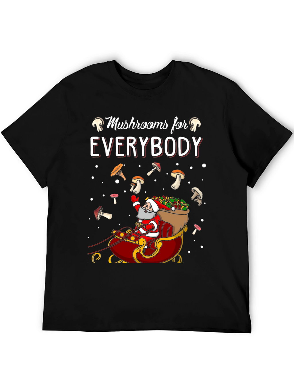 Mushroom Lovers Santa Sleigh Graphic Tee