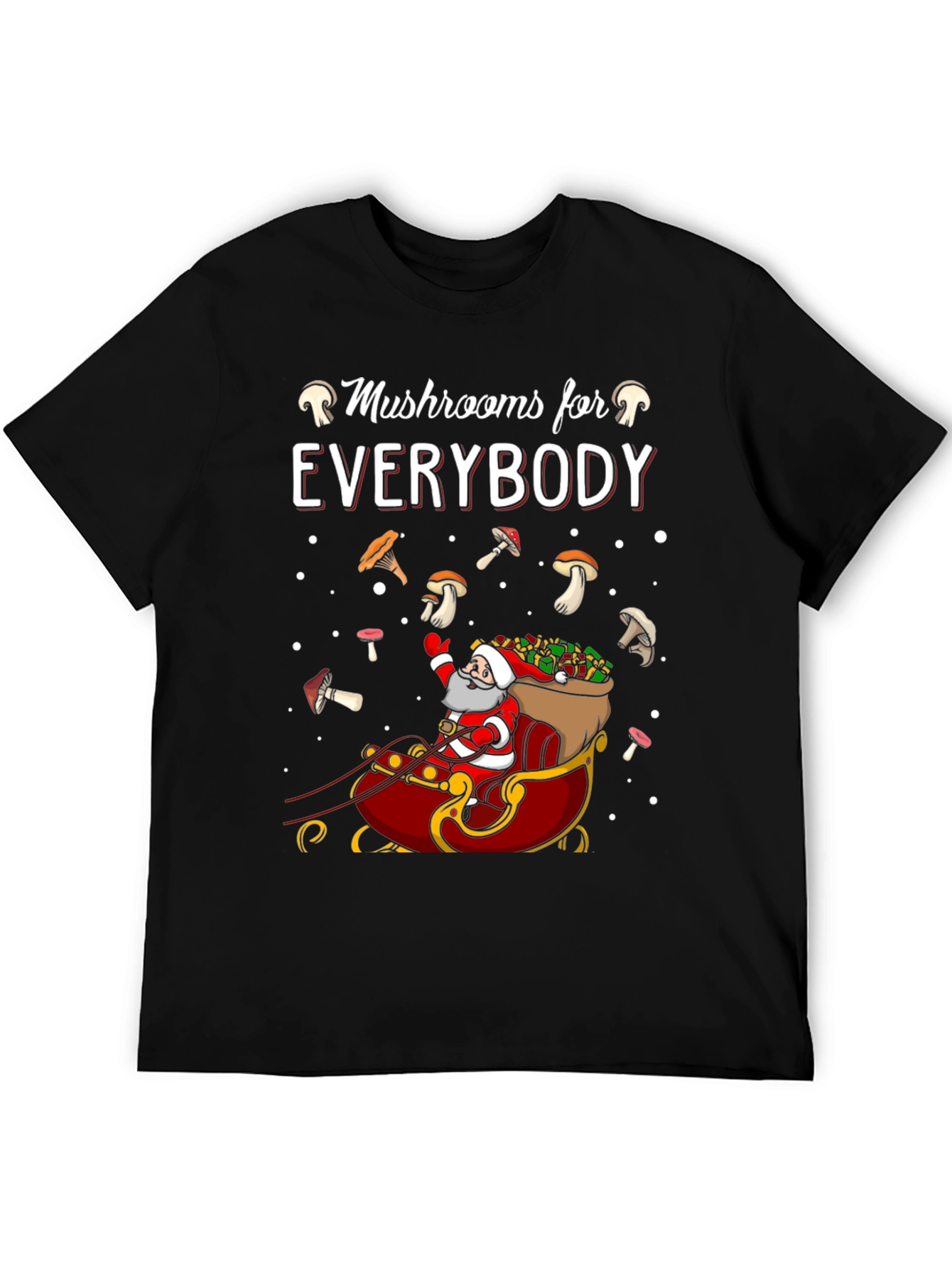 Mushroom Lovers Santa Sleigh Graphic Tee