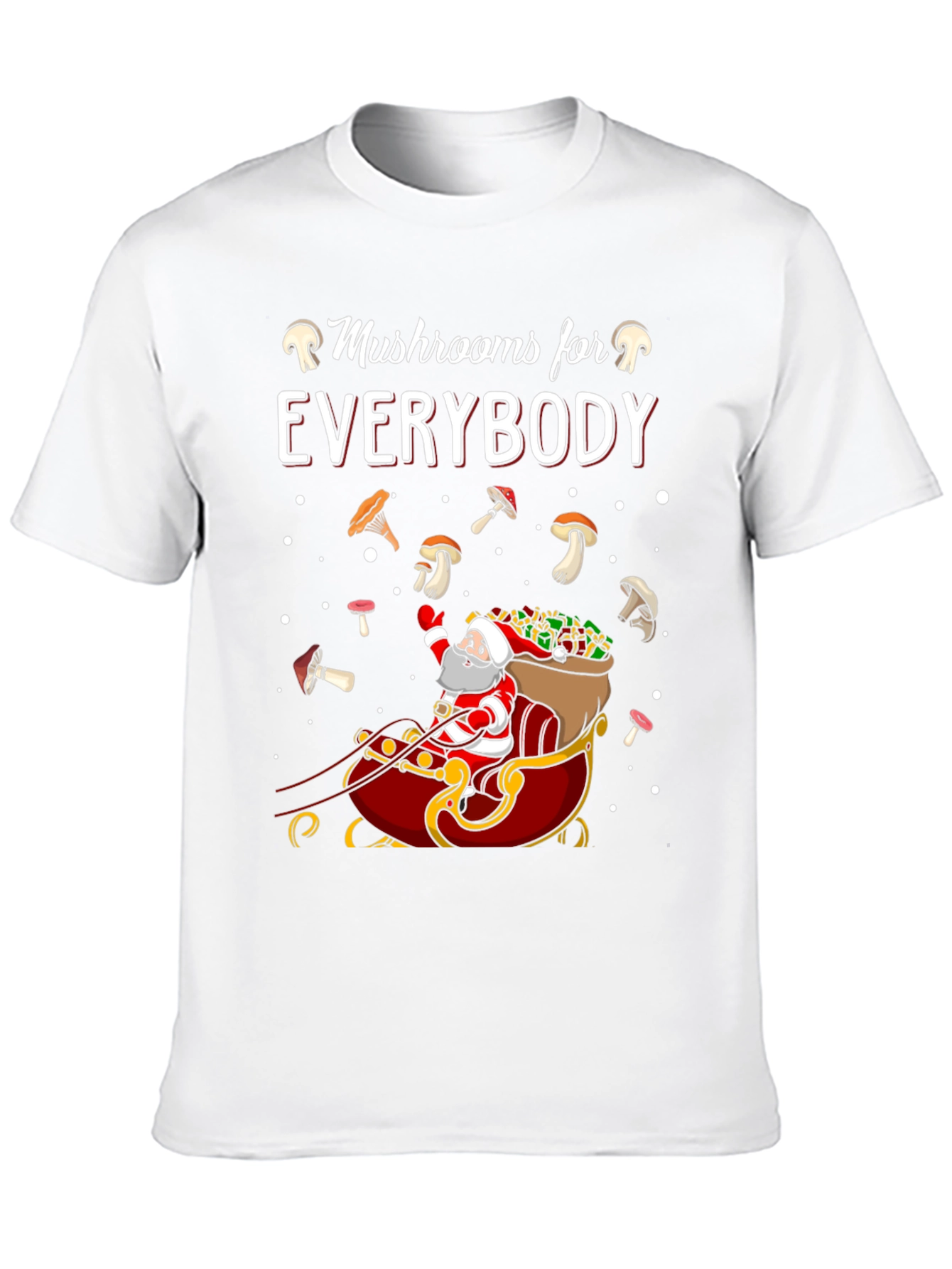 Mushroom Lovers Santa Sleigh Graphic Tee