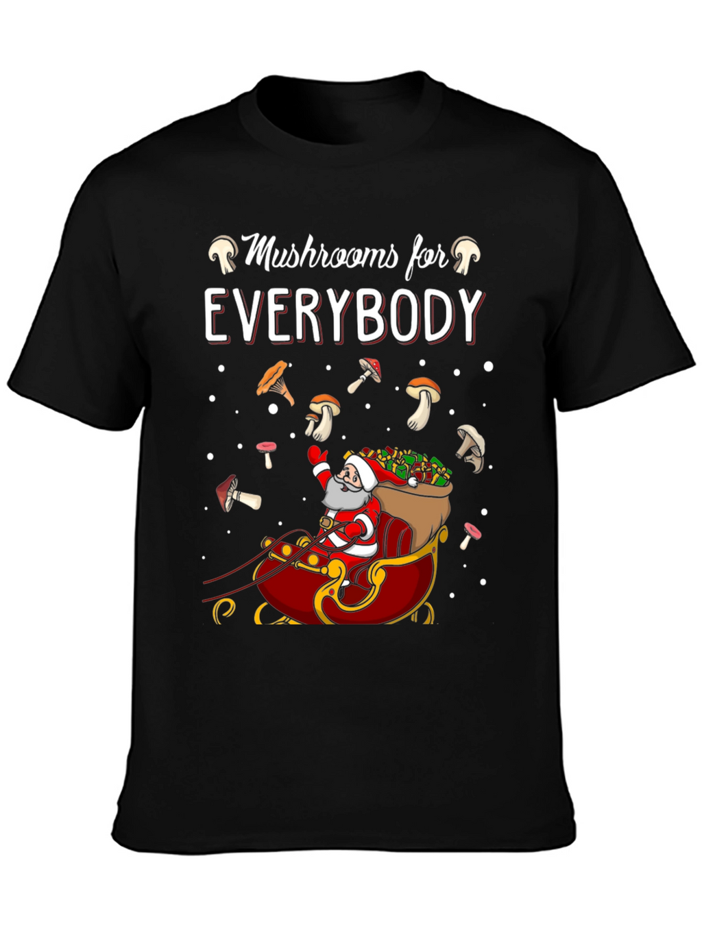 Mushroom Lovers Santa Sleigh Graphic Tee
