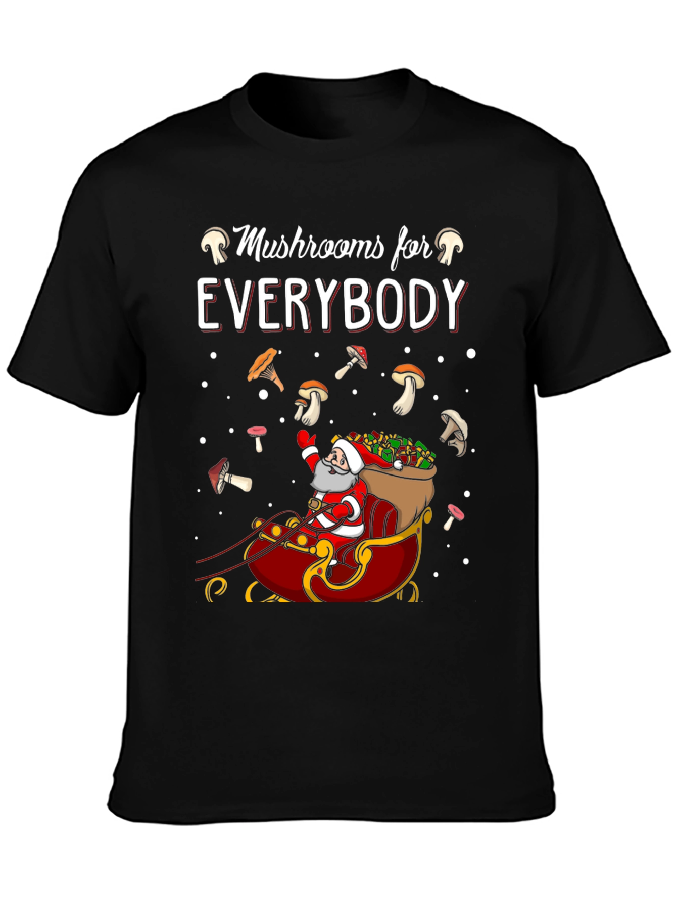 Mushroom Lovers Santa Sleigh Graphic Tee
