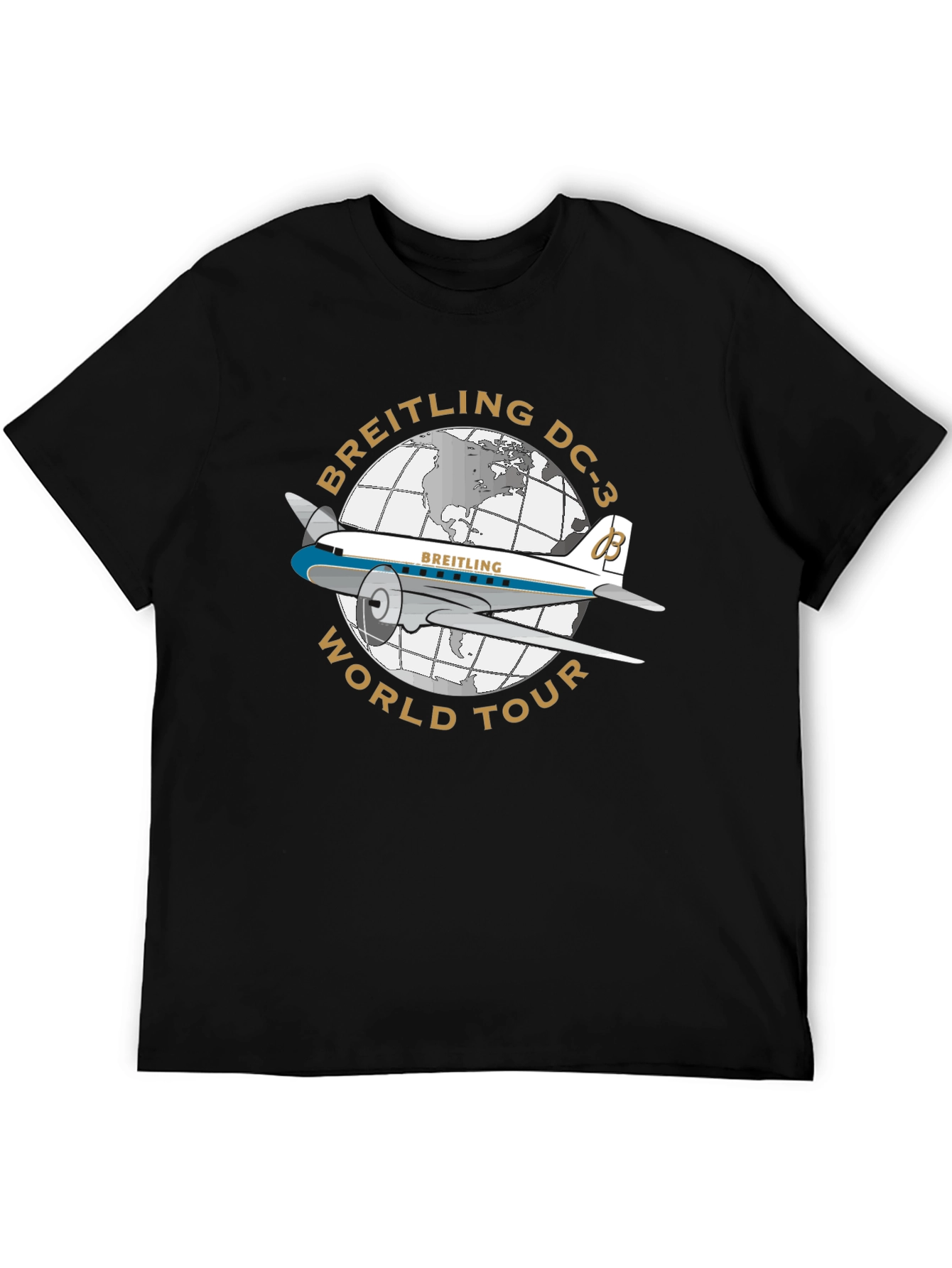 Breitling DC-3 World Tour Black T-Shirt