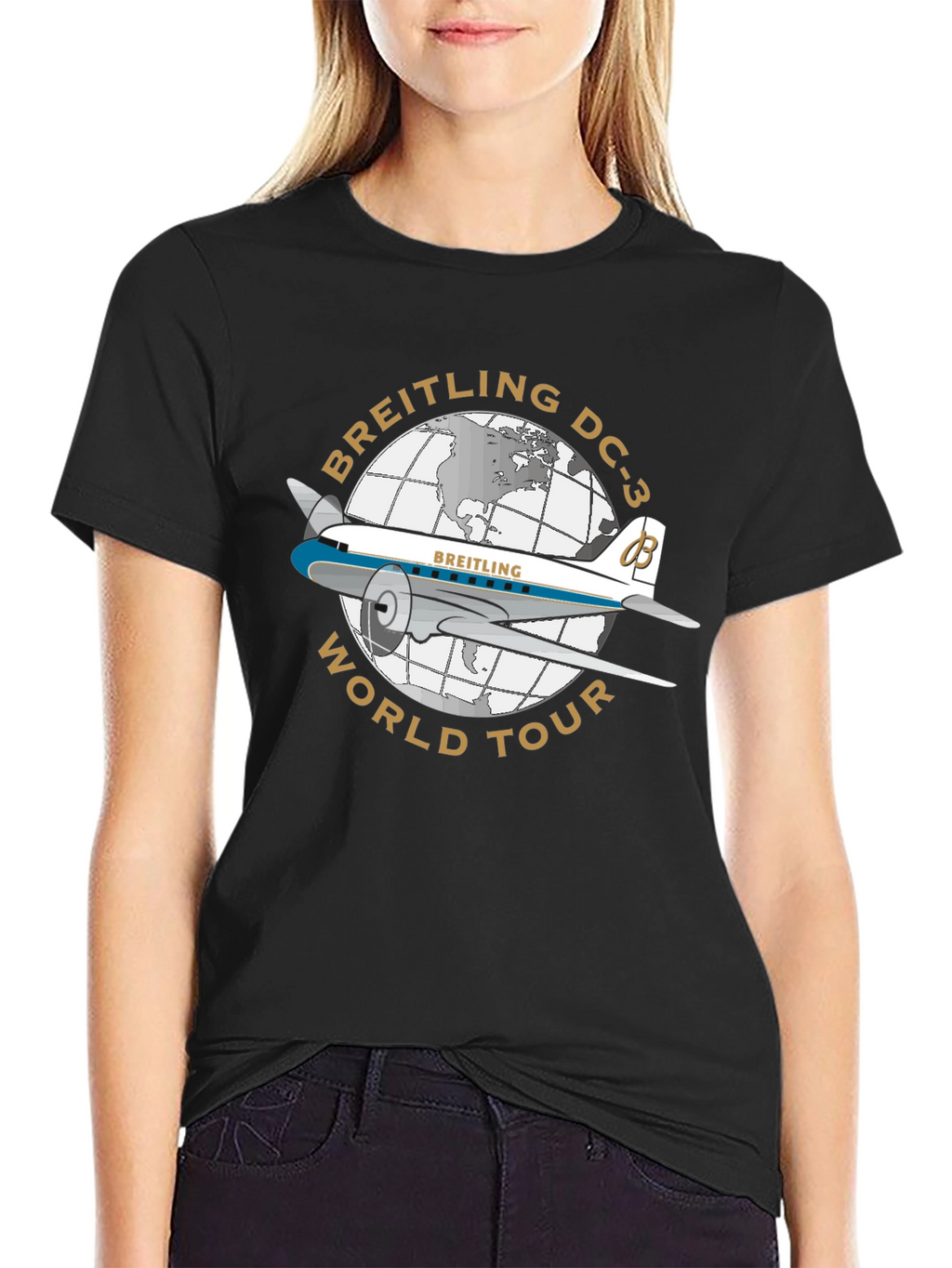 Breitling DC-3 World Tour Black T-Shirt