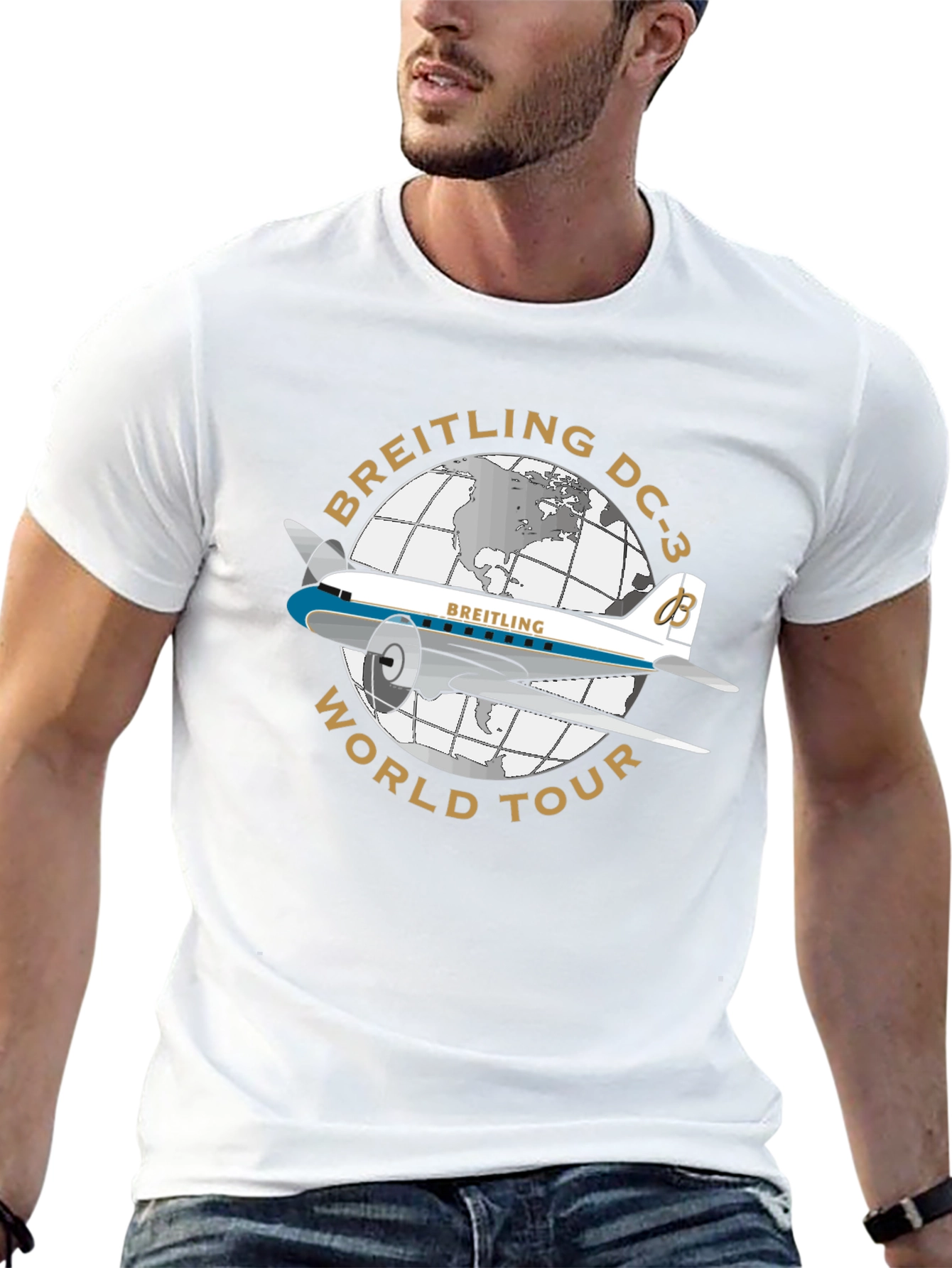Breitling DC-3 World Tour Black T-Shirt