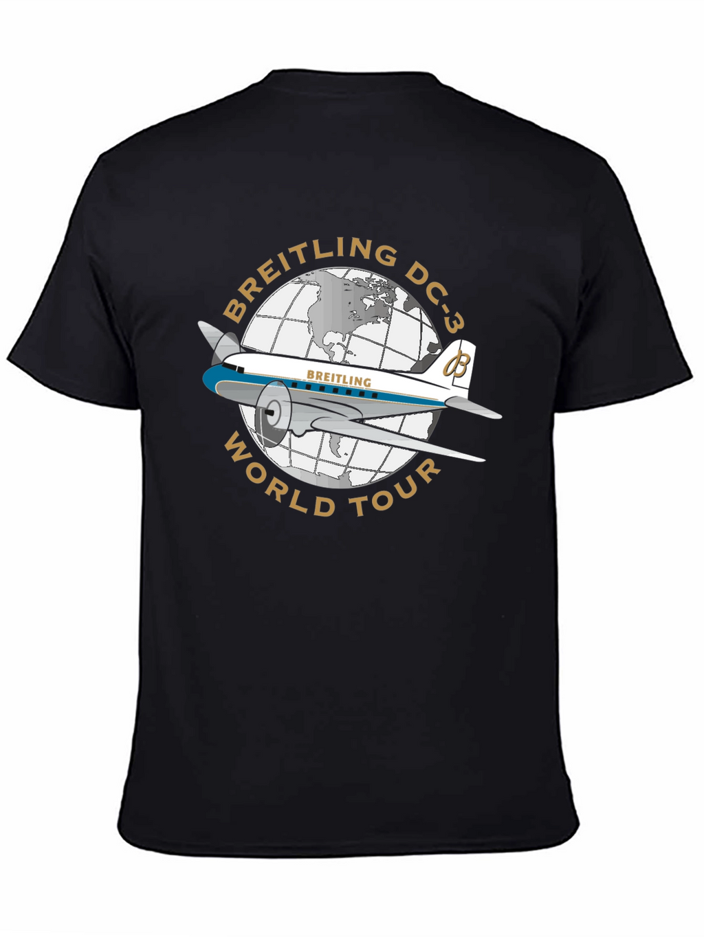 Breitling DC-3 World Tour Black T-Shirt