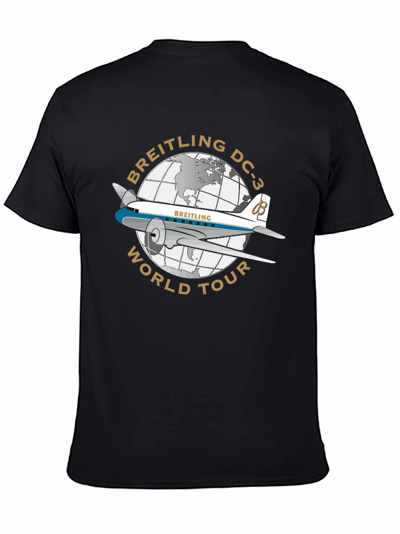 Breitling DC-3 World Tour Black T-Shirt
