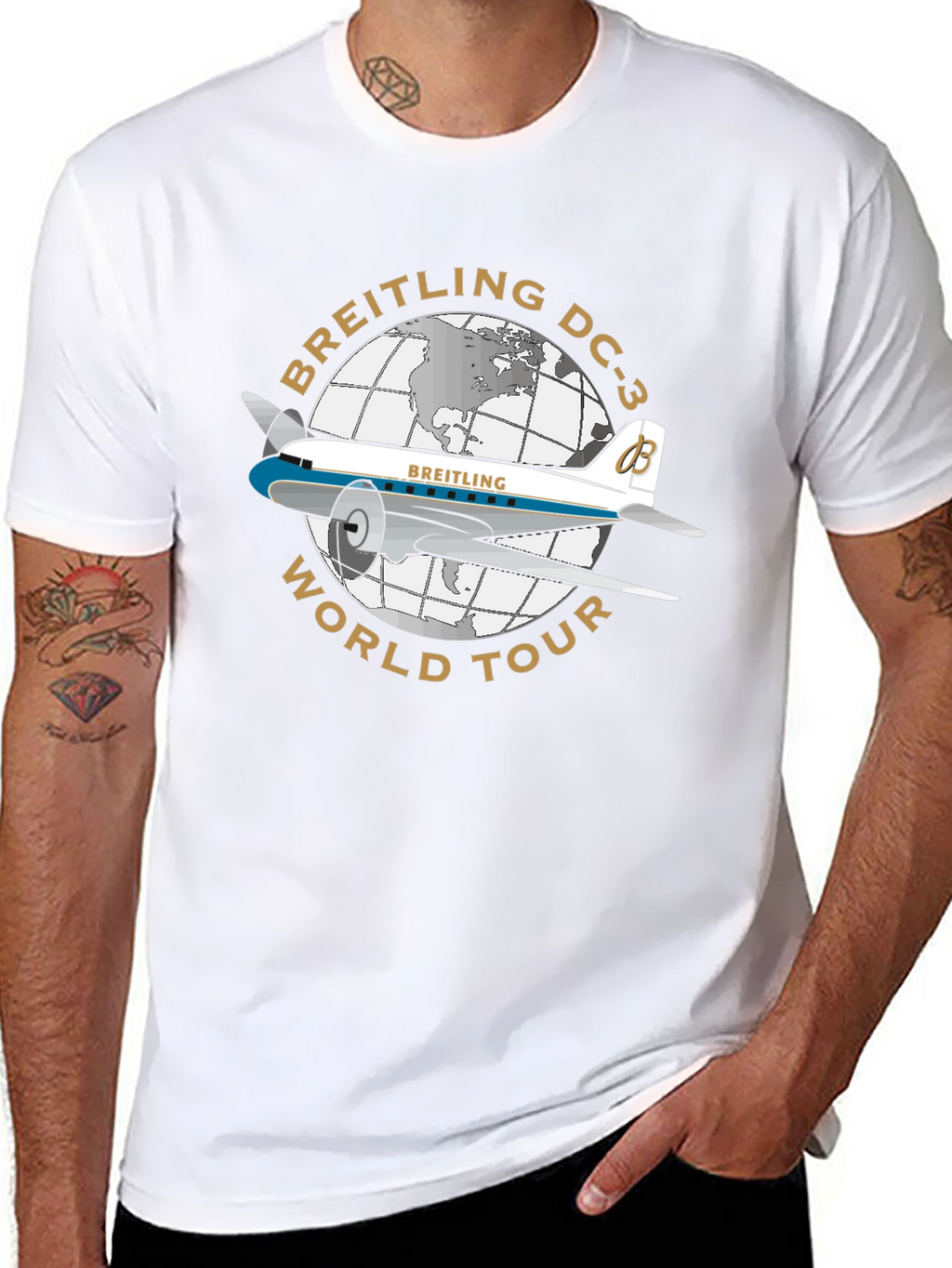 Breitling DC-3 World Tour Black T-Shirt