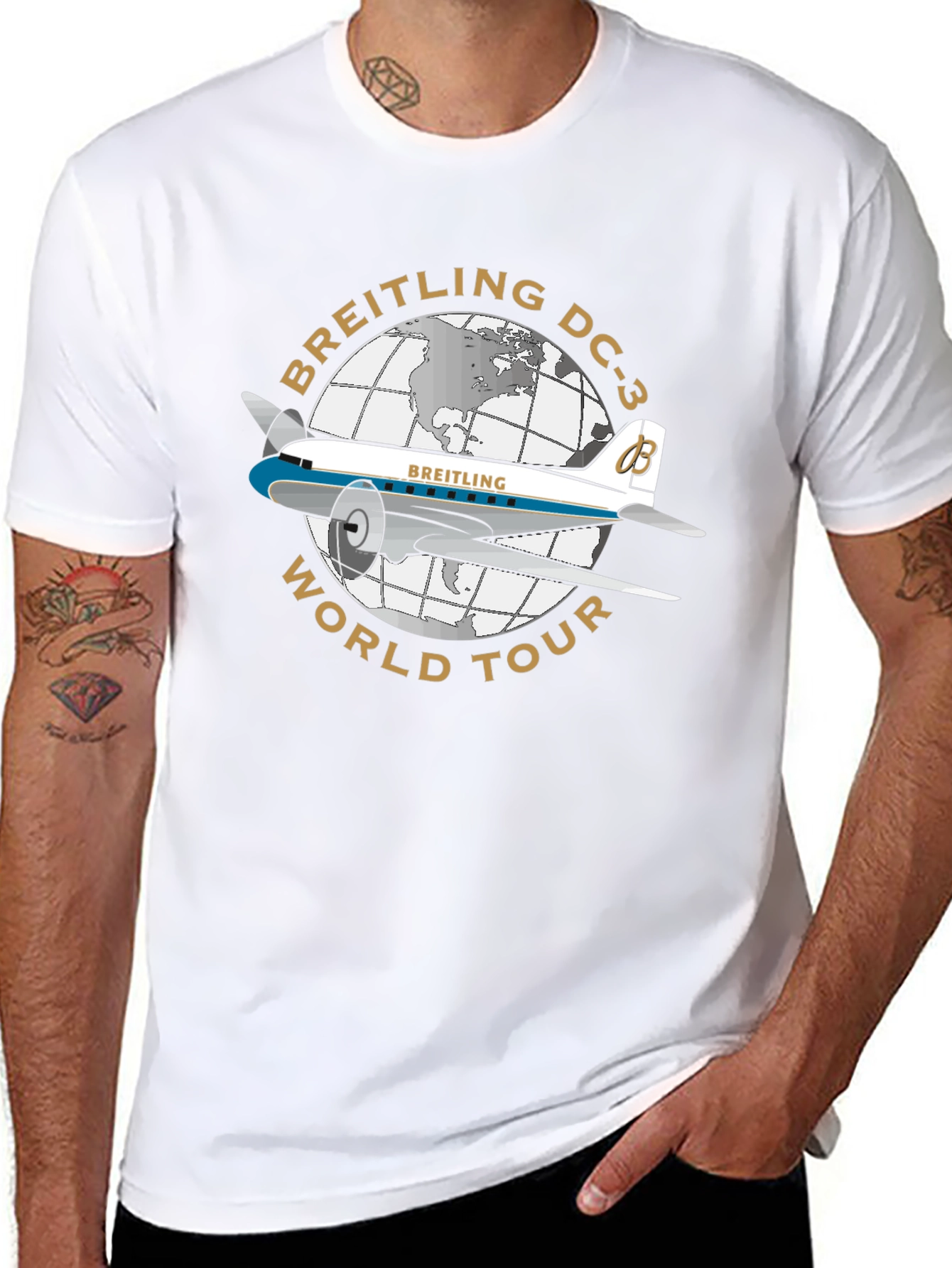 Breitling DC-3 World Tour Black T-Shirt