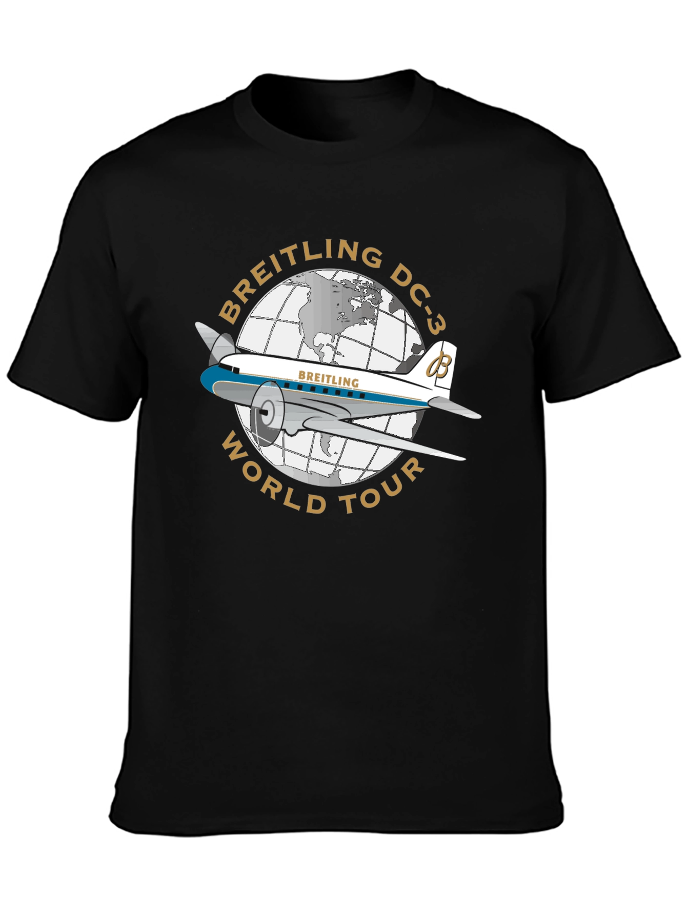 Breitling DC-3 World Tour Black T-Shirt