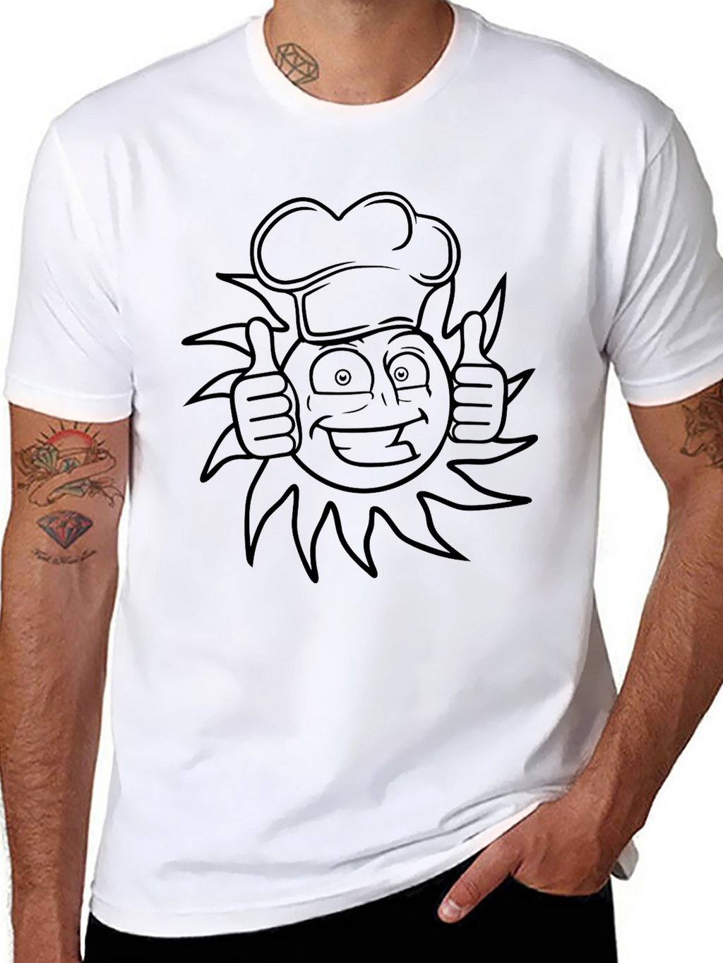 Chef Sun Black T-Shirt - Unique Design