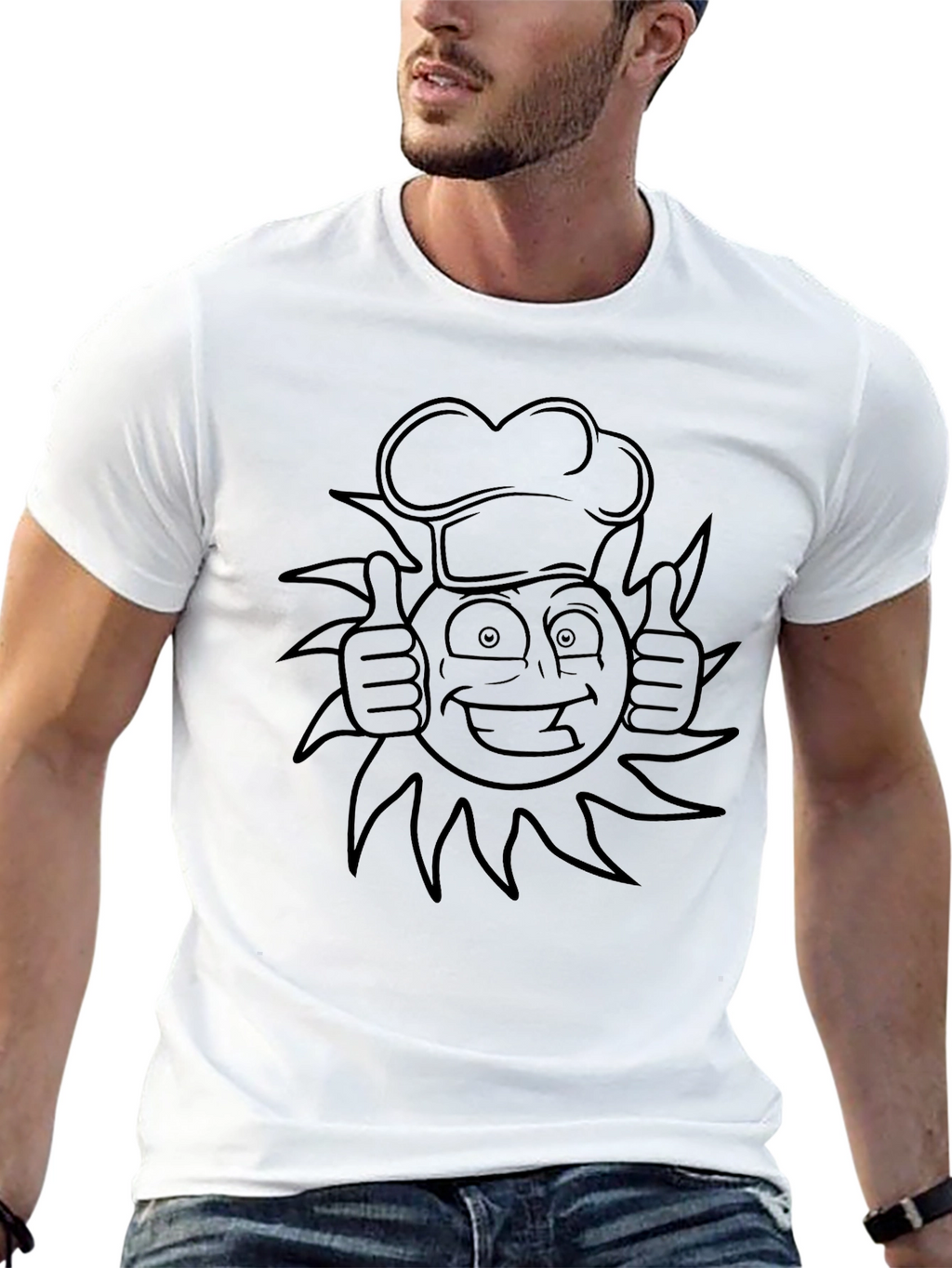 Chef Sun Black T-Shirt - Unique Design