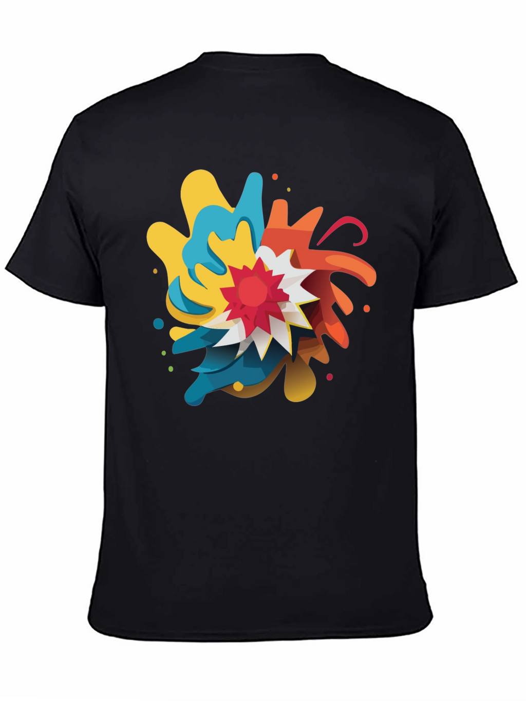 Abstract Graphic Print Crew Neck T-Shirt