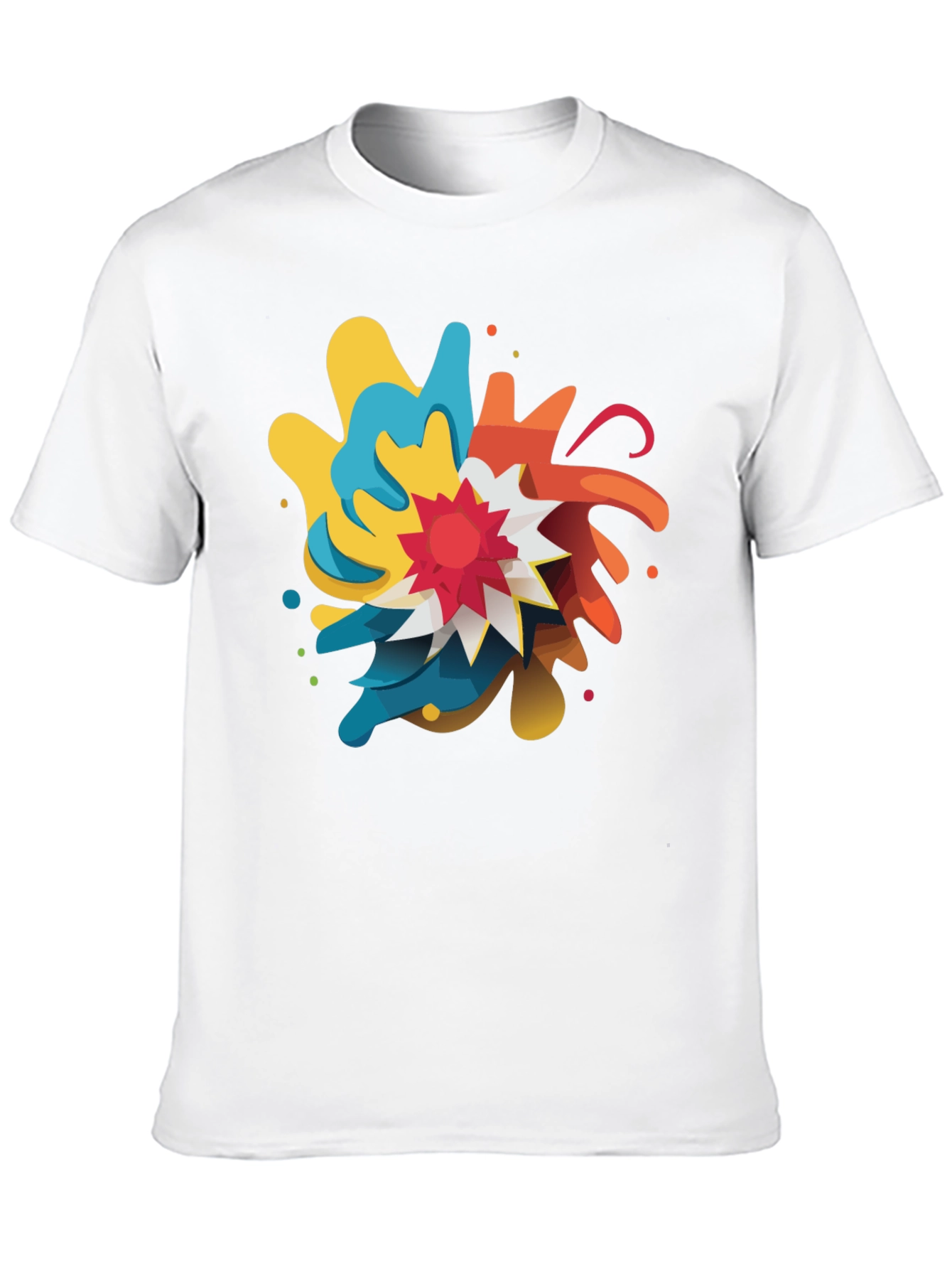Abstract Graphic Print Crew Neck T-Shirt