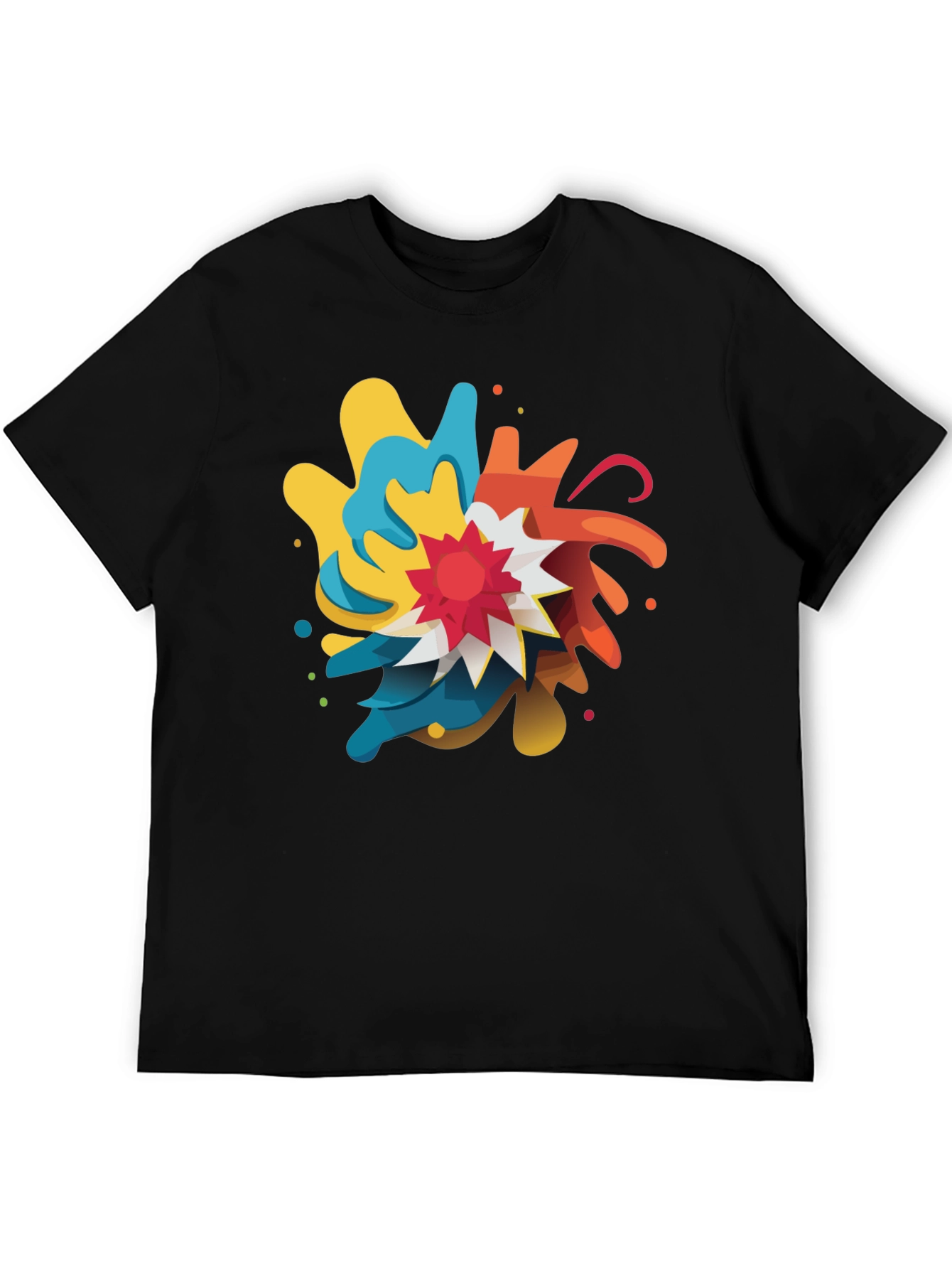 Abstract Graphic Print Crew Neck T-Shirt