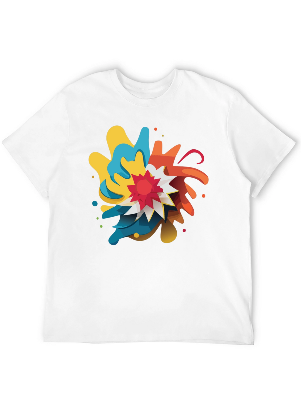 Abstract Graphic Print Crew Neck T-Shirt