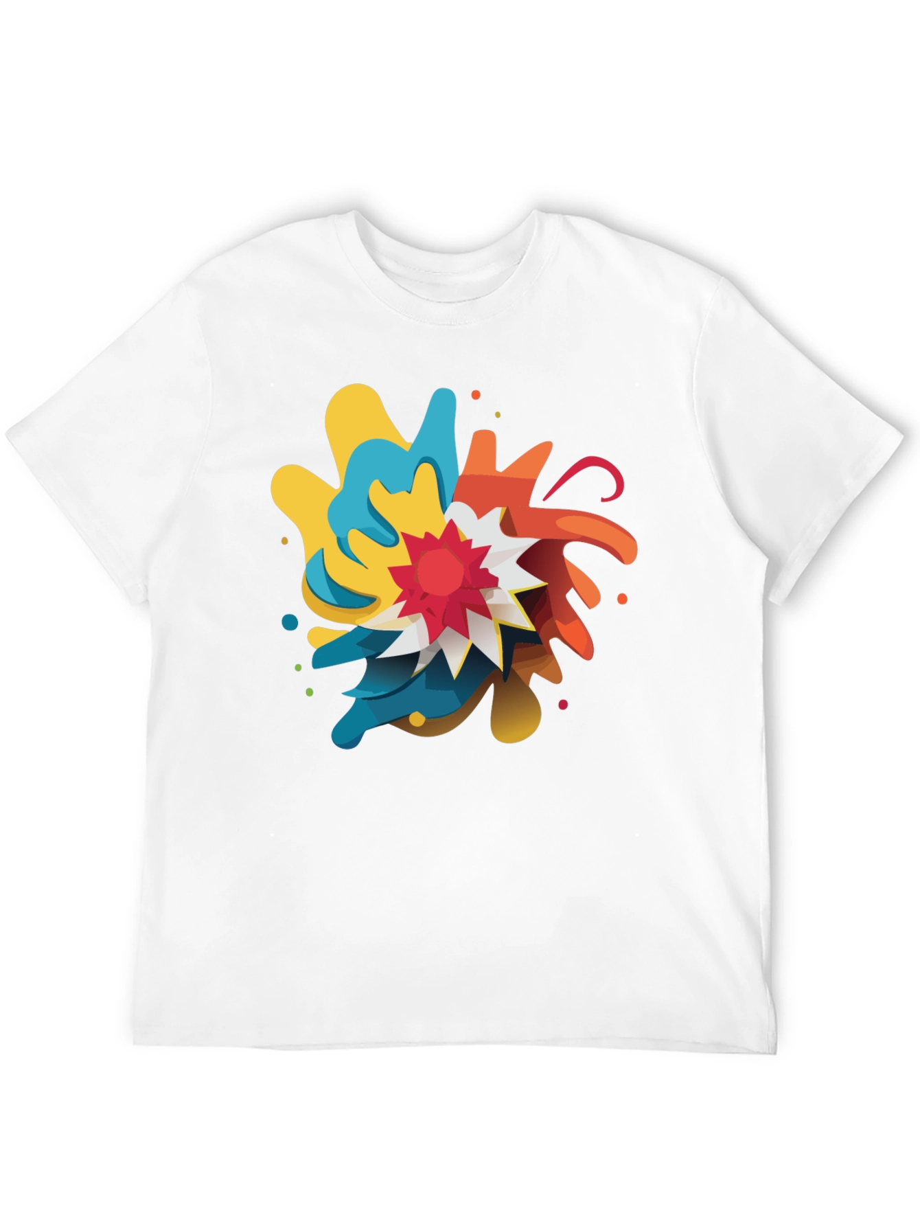 Abstract Graphic Print Crew Neck T-Shirt
