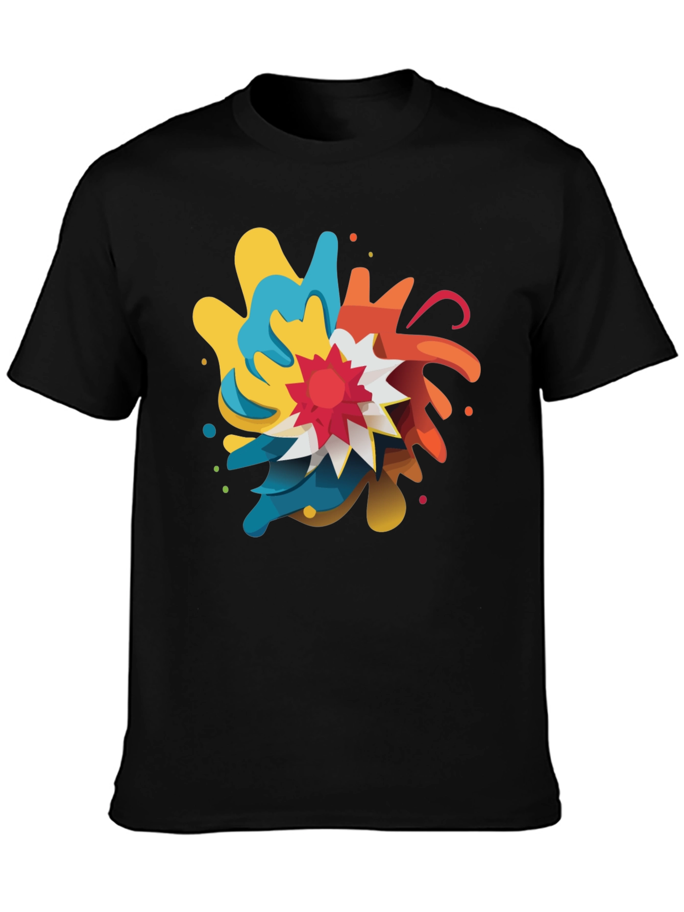 Abstract Graphic Print Crew Neck T-Shirt