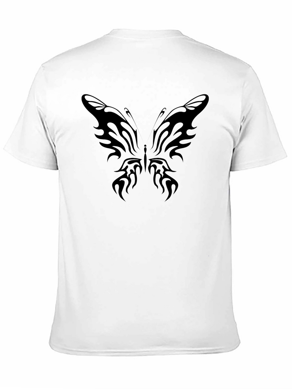 Tribal Butterfly Graphic Black T-Shirt